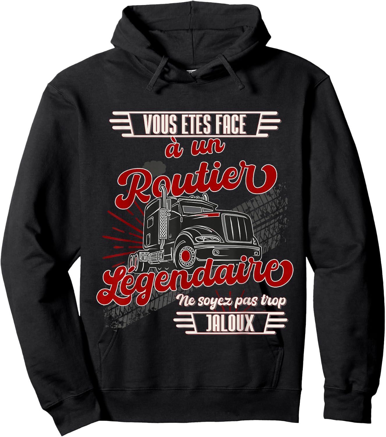 Road Humour Truck Driver Heavy Duty Vintage , Black Hoodie - Hoodie | Black