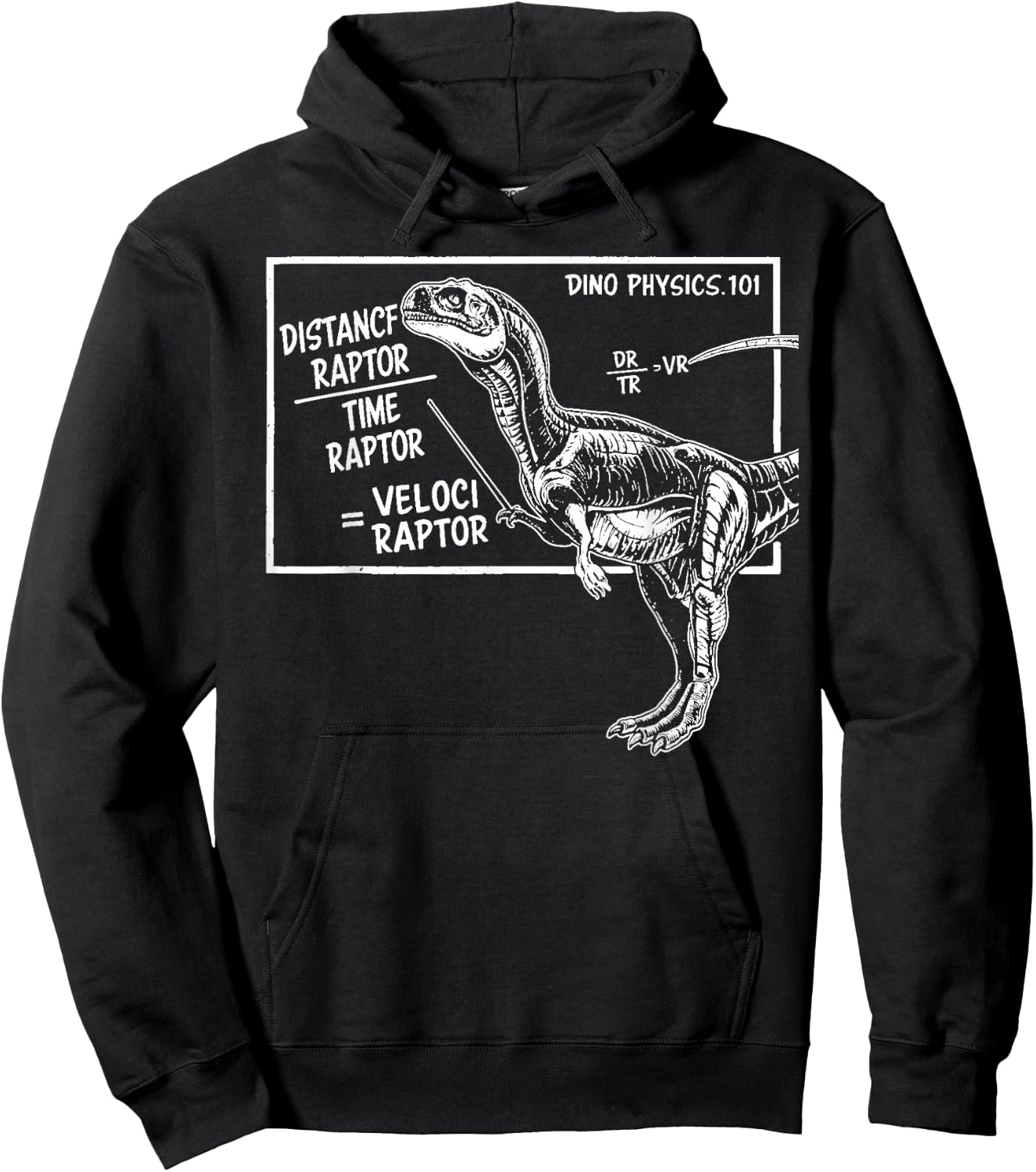 Smart Dinosaur Teacher Science Math Velociraptor Distance Hoodie - Hoodie | Black