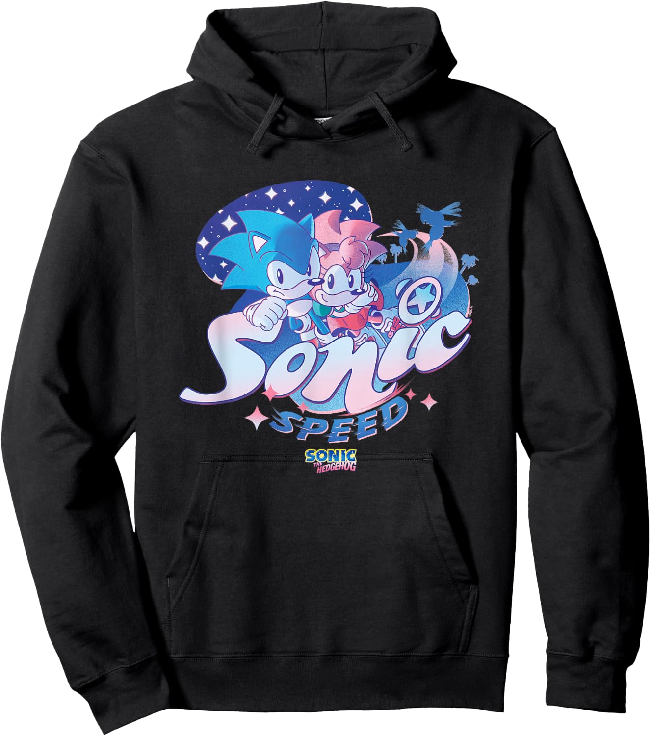 Sonic The Hedgehog Sonic Speed Amy Rose Cute Vintage Hoodie - Hoodie | Black