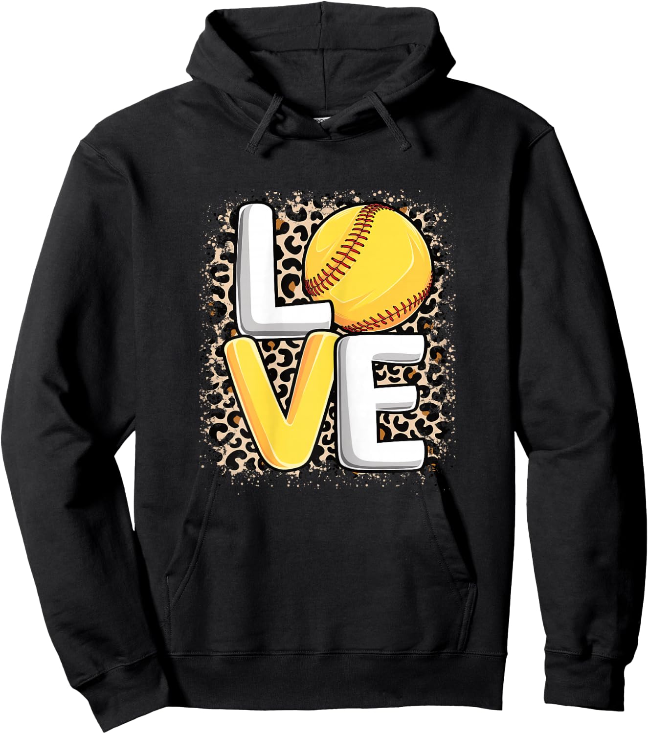 Cute Love Softball Women Girls Softball Lover Hoodie - Hoodie | Black