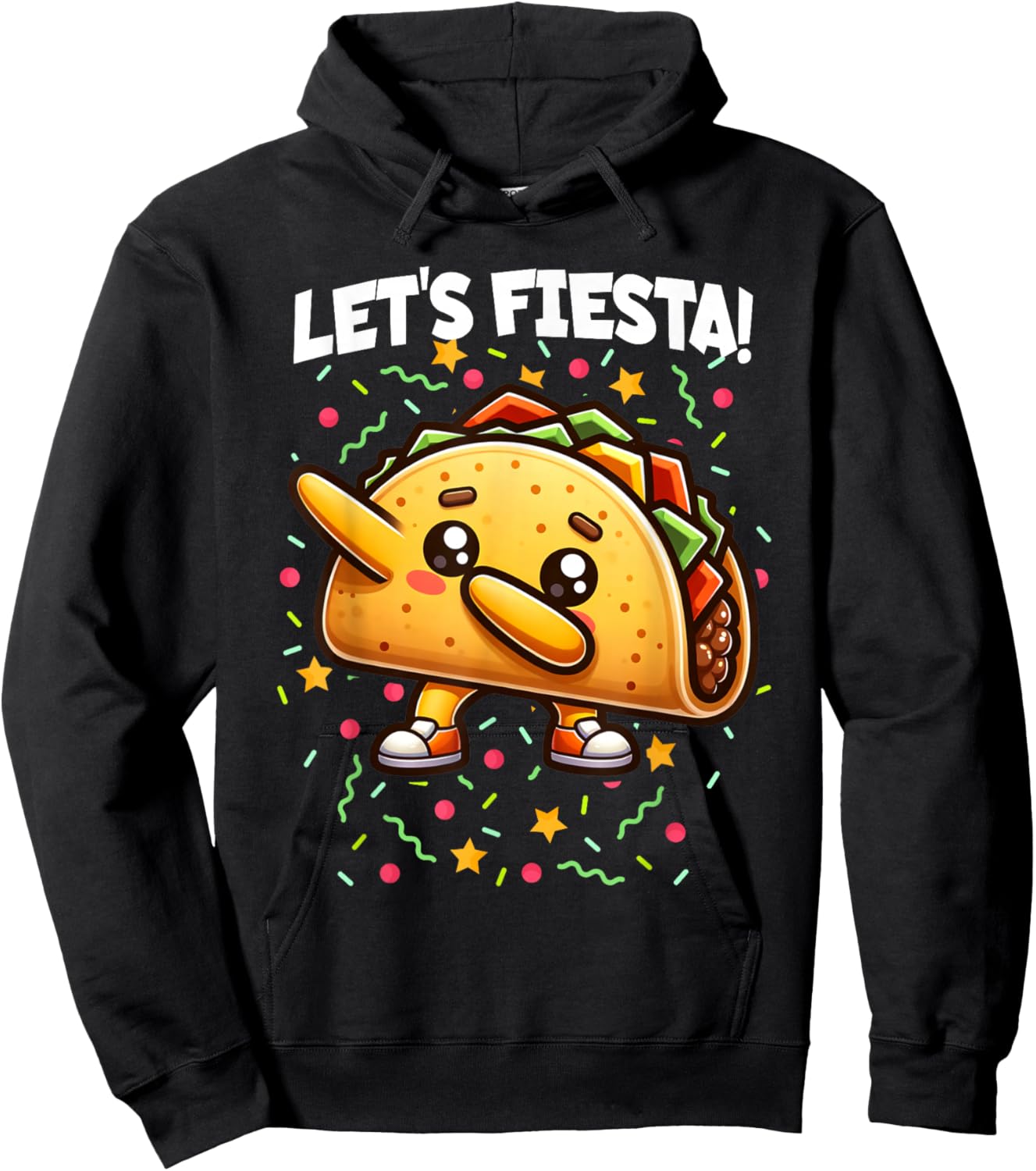 Let's Fiesta Cinco de Mayo Party Dabbing Taco Boy Girl Kids Hoodie - Hoodie | Black