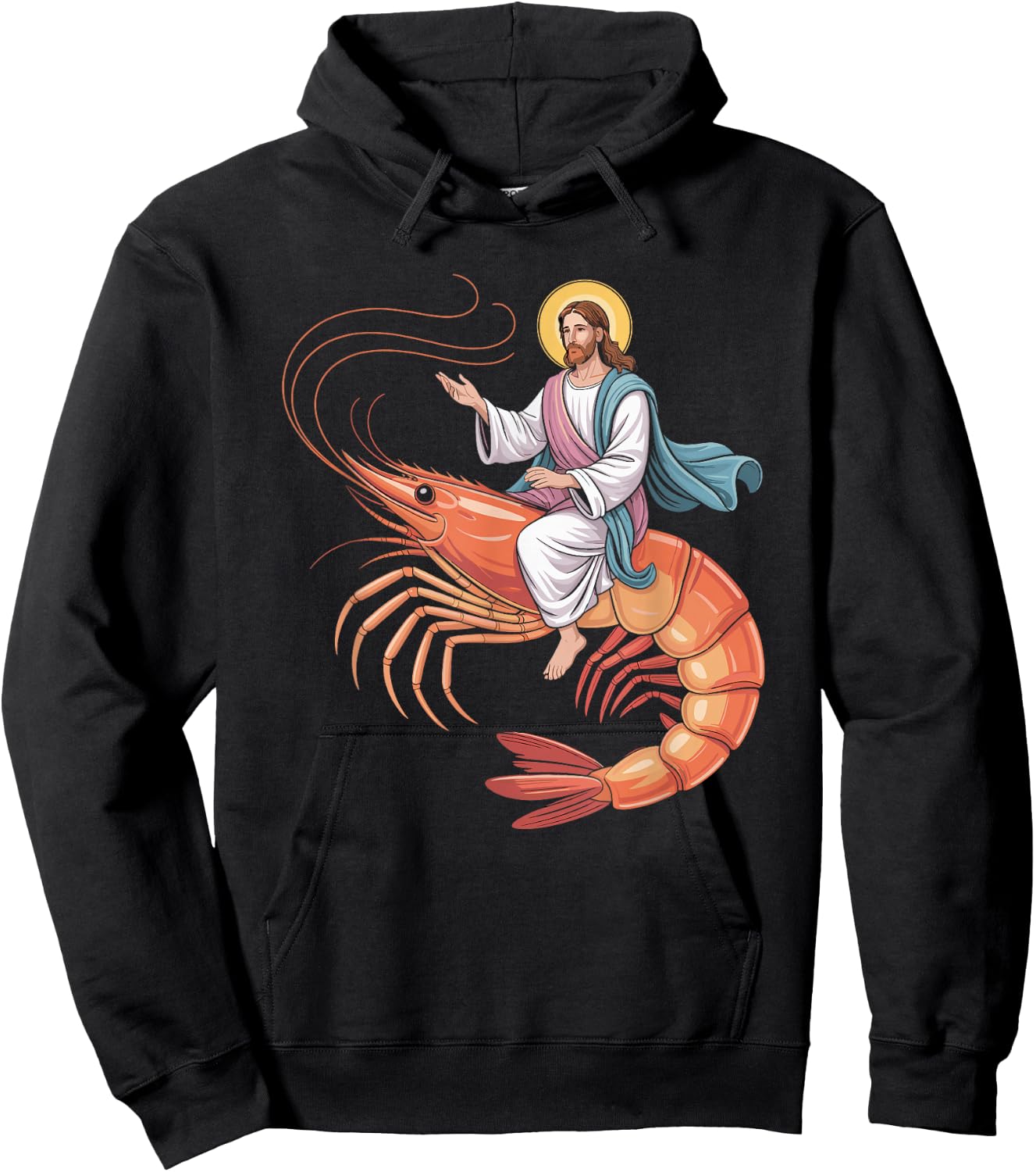 Holy Shrimp Meme Parody Design Hoodie - Hoodie | Black