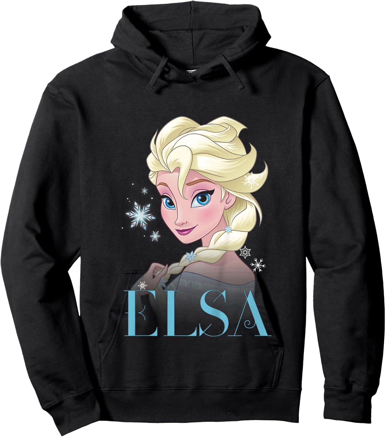 Children's Frozen Elsa Snowflake Portrait , White Hoodie - Hoodie | Black