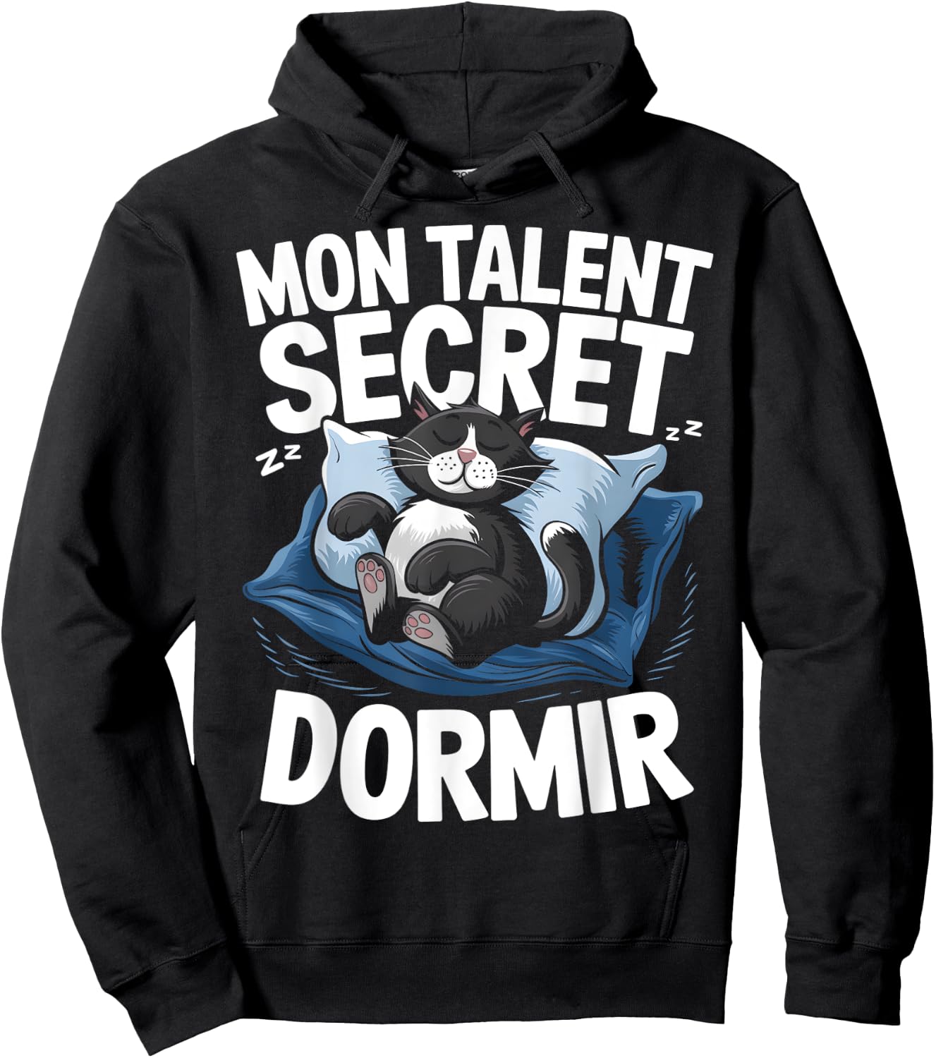 My Talent Secret Sleeping Cat Sleeping Flemme Nap Humour , Black, S Hoodie - Hoodie | Black