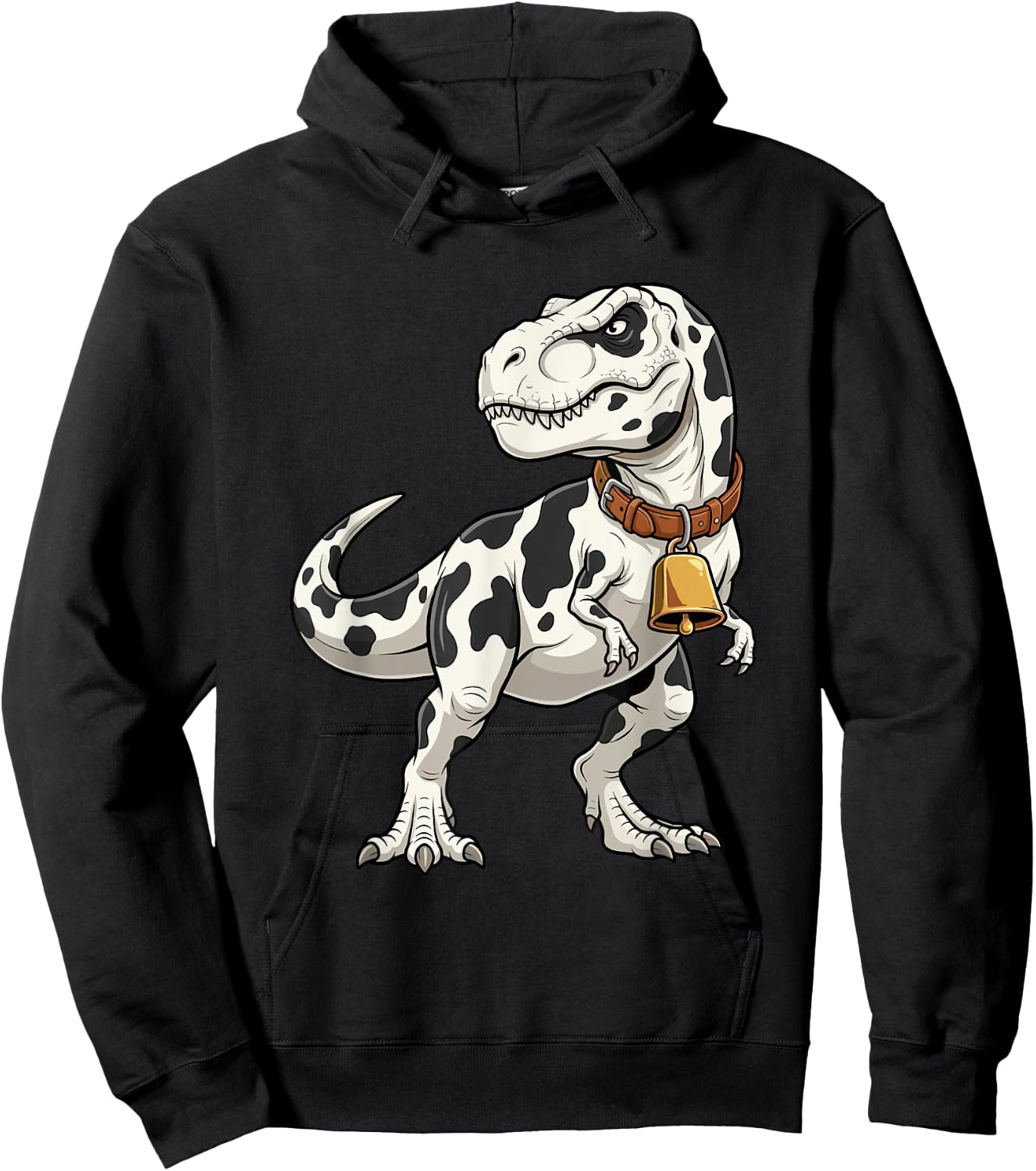 Funny Cow TRex Dinosaur Ironic Meme Cowbell Mashup Hoodie - Hoodie | Black