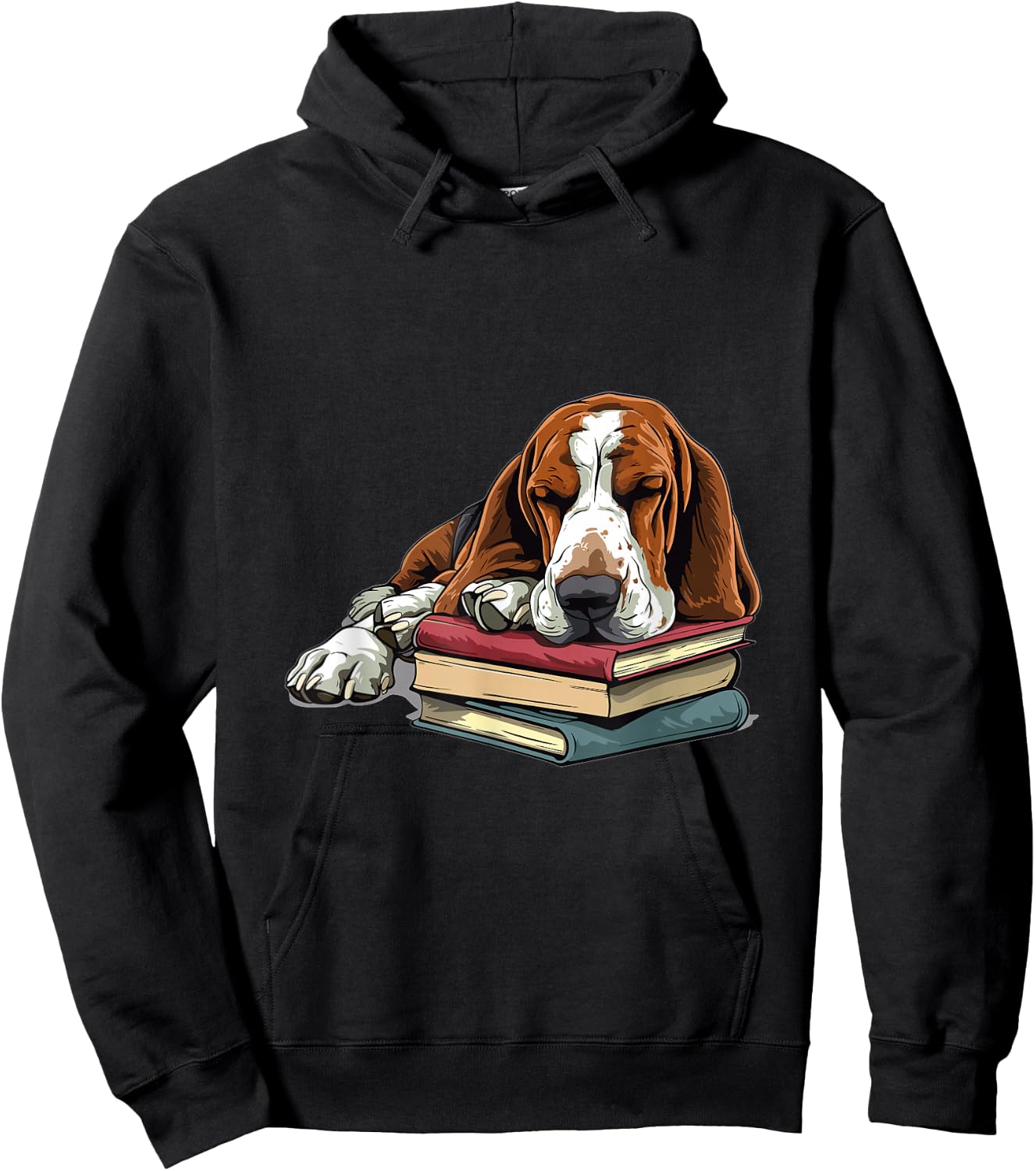 Basset Hound Books Dog Breed Graphic Hoodie - Hoodie | Black