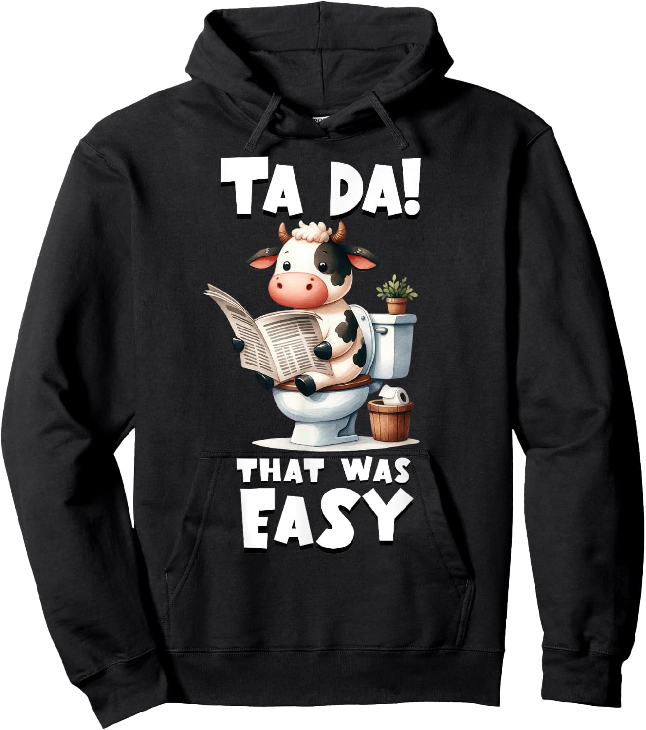 Tada! That Was Easy - Toddler Funny Cow Potty Training Hoodie - Hoodie | Black