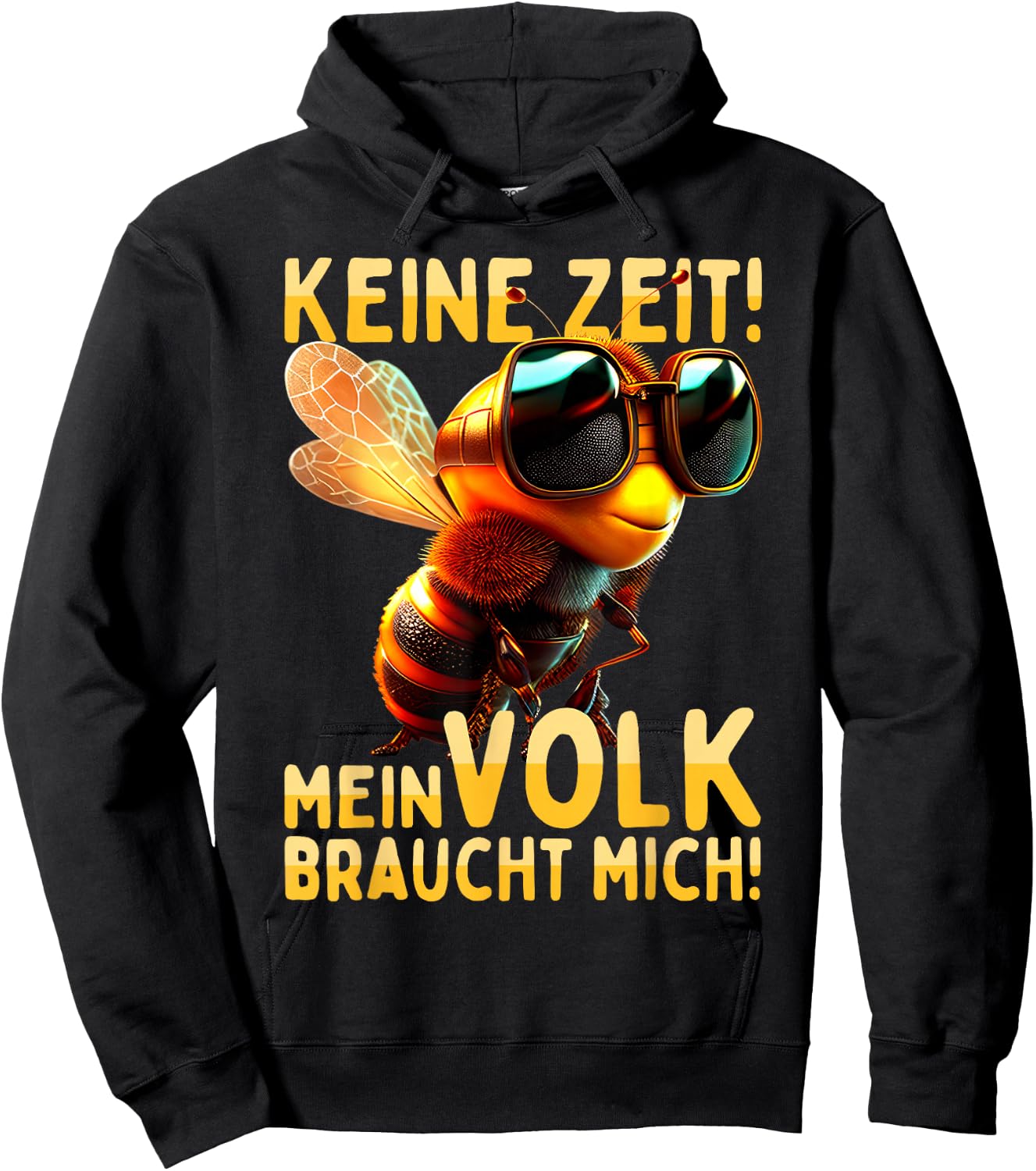 with German Text "Keine Zeit Mein Volk Braucht Mich Beekeeper", black Hoodie - Hoodie | Black