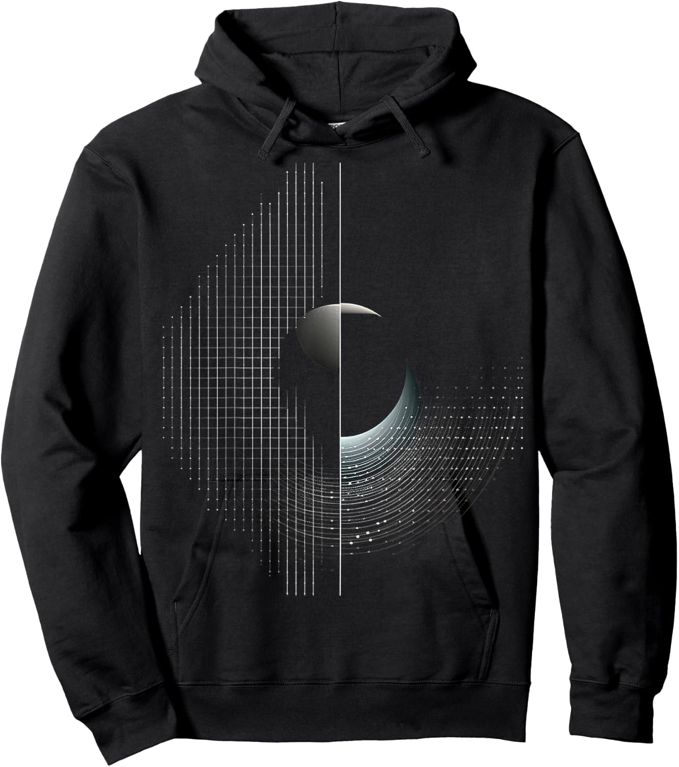 Mond Pixel Kunst Grafik Geometrisches Motiv Mond Hoodie - Hoodie | Black