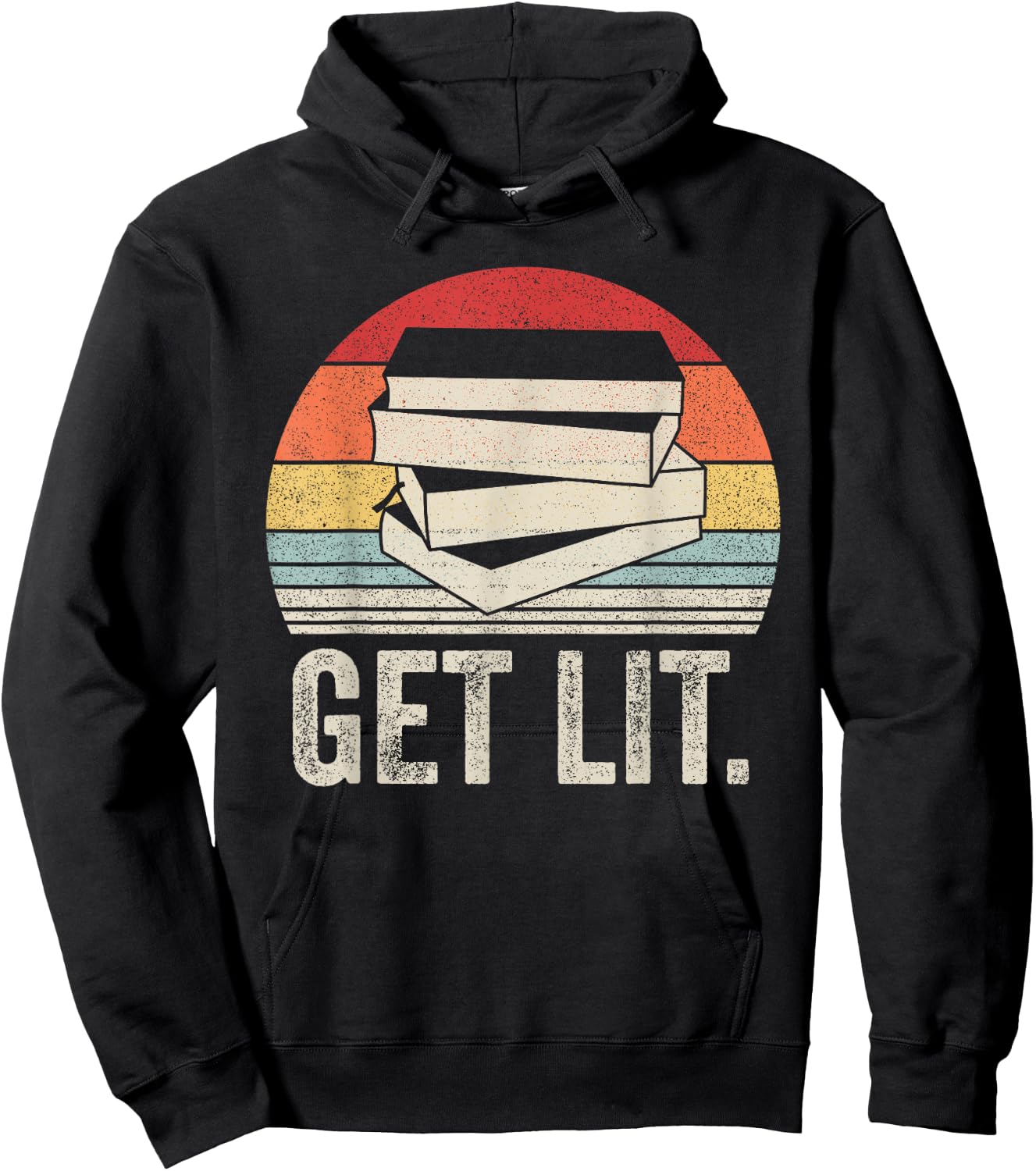 Vintage Retro Get Lit With Books Book Reading Lover Gifts Hoodie - Hoodie | Black