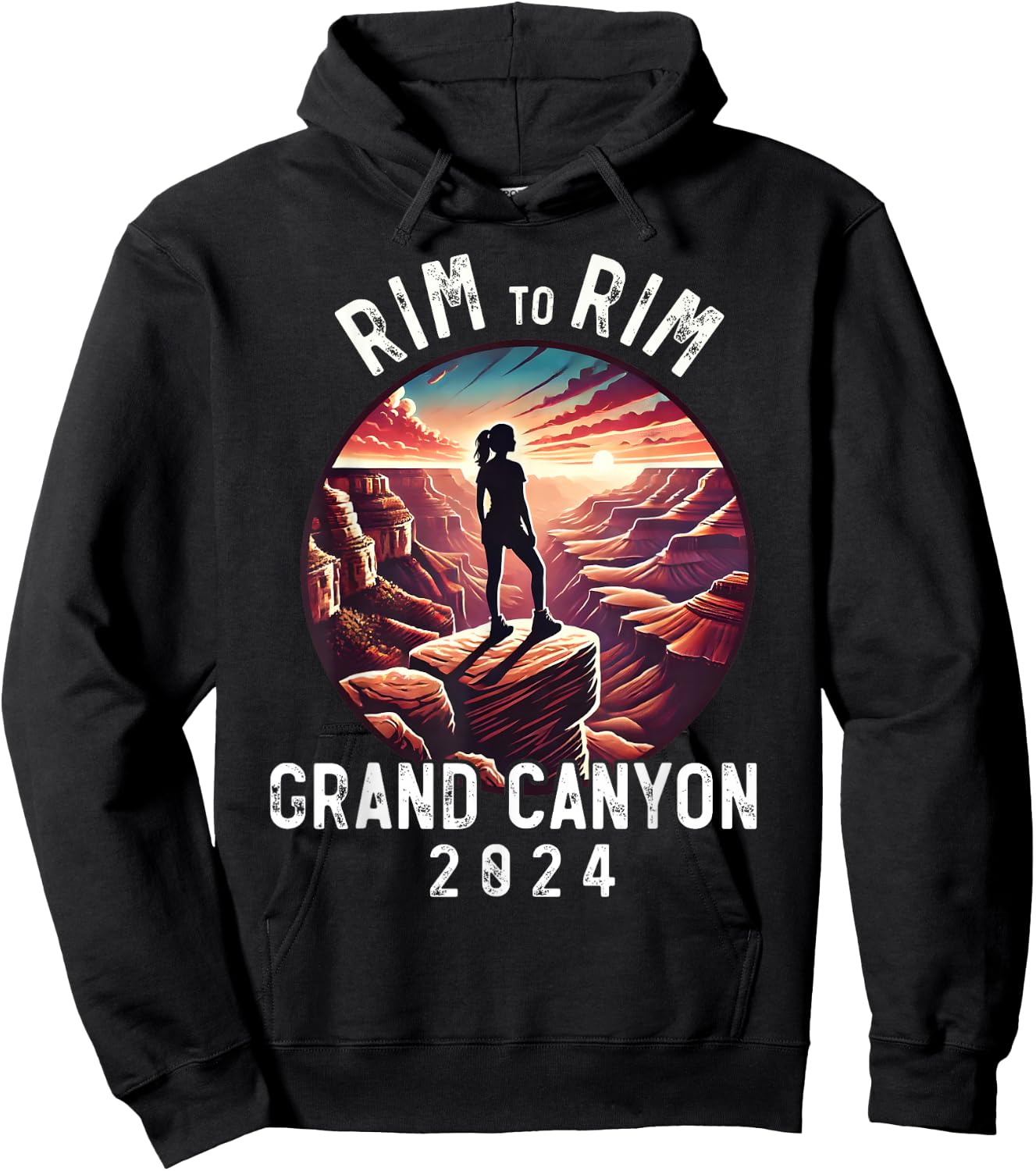 Rim - Rim Grand Canyon, I Hiked The Grand Canyon 2024, Women Hoodie - Hoodie | Black