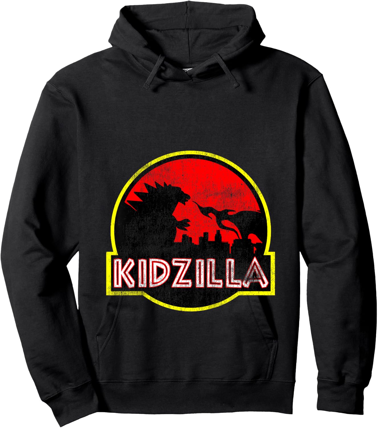Distressed Funny Boy's Girl's Birthday Gift Kidzilla Gift Hoodie - Hoodie | Black