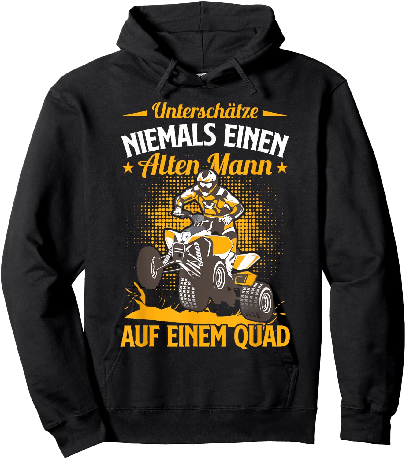 Lustiges Quad Fahrer Einen Alten Mann Auf Einem Quad Hoodie - Hoodie | Black