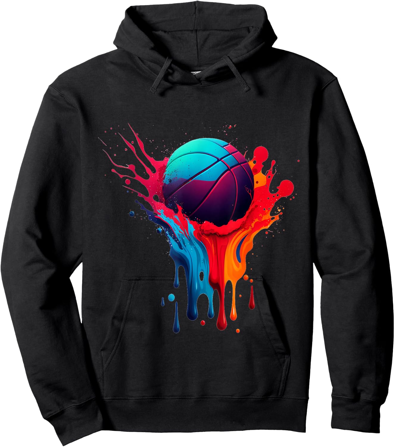 Basketball Splash Basketball Splatter Paint Bball Player Hoodie - Hoodie | Black