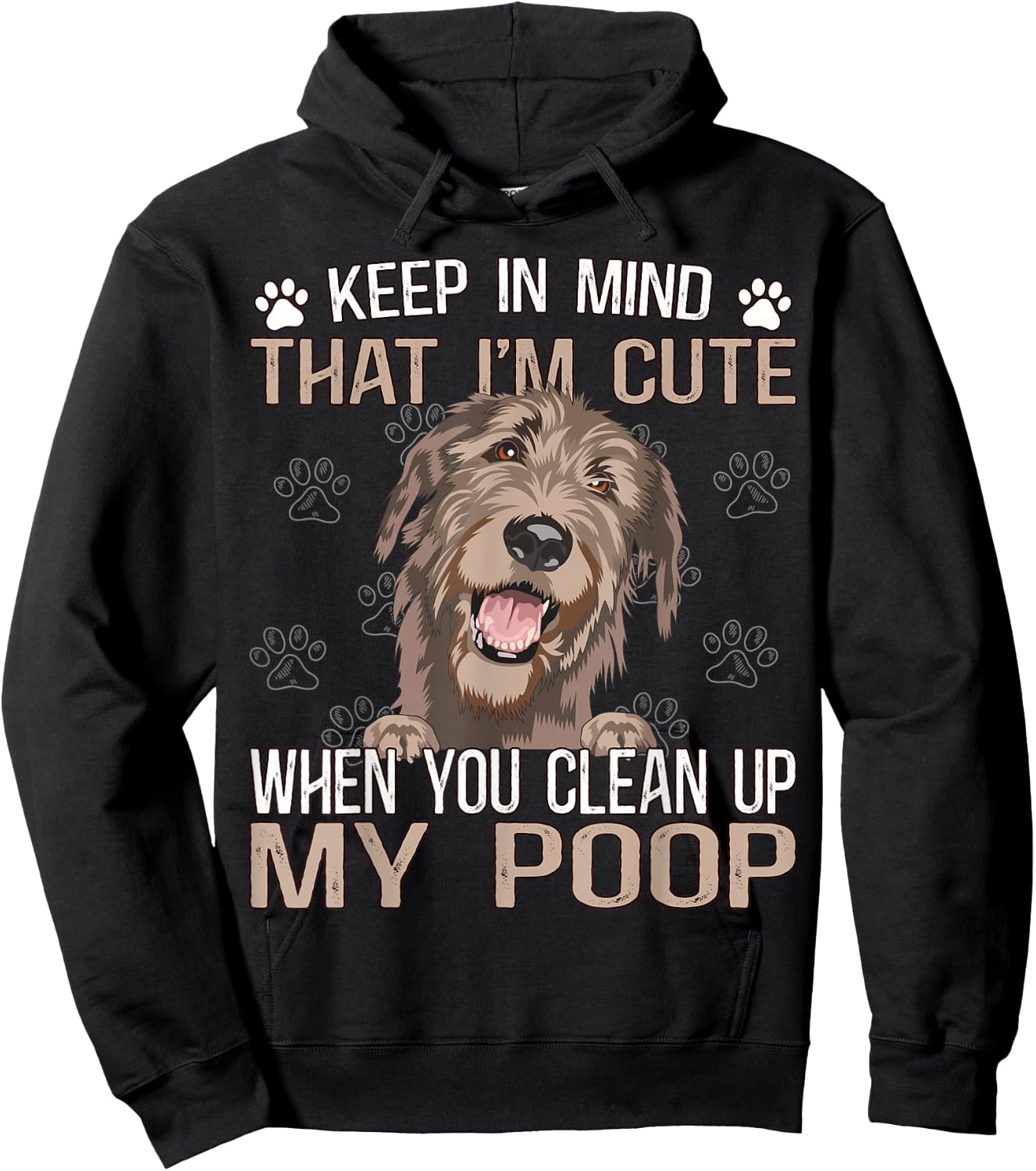 Irish Dog Puppies Outfit Sayings Irish Wolfhound Hoodie - Hoodie | Black
