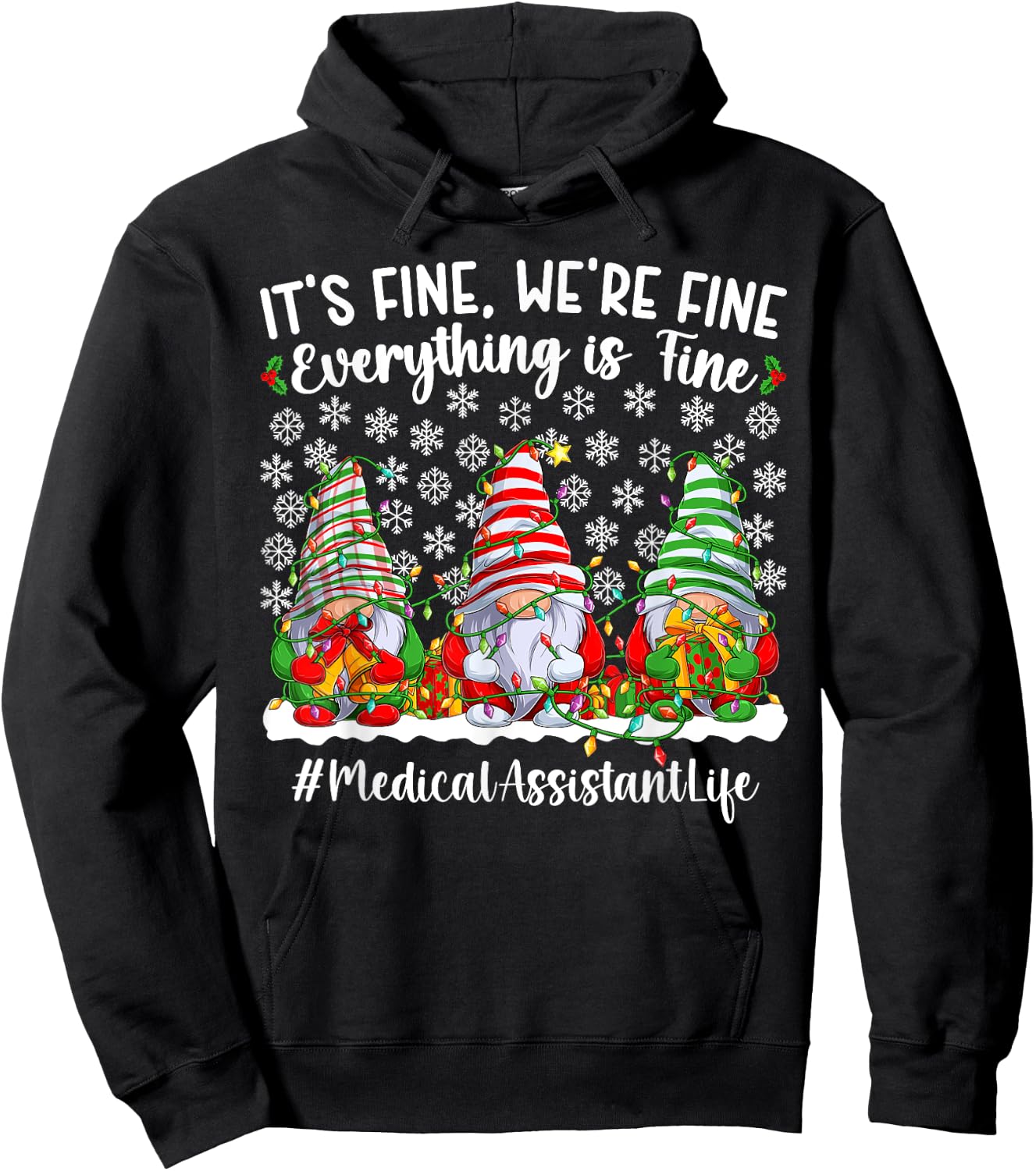 Funny Medical Assistant Christmas Med Assistant Xmas Party Hoodie - Hoodie | Black