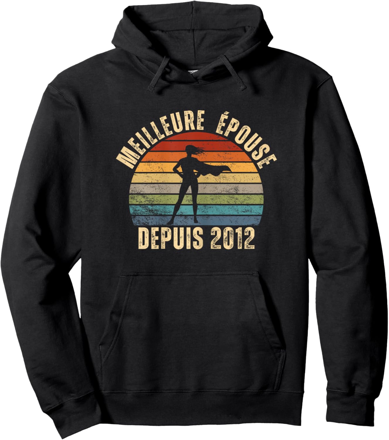 Best Wife Since 2012 Wedding Anniversary for Couple Hoodie - Hoodie | Black