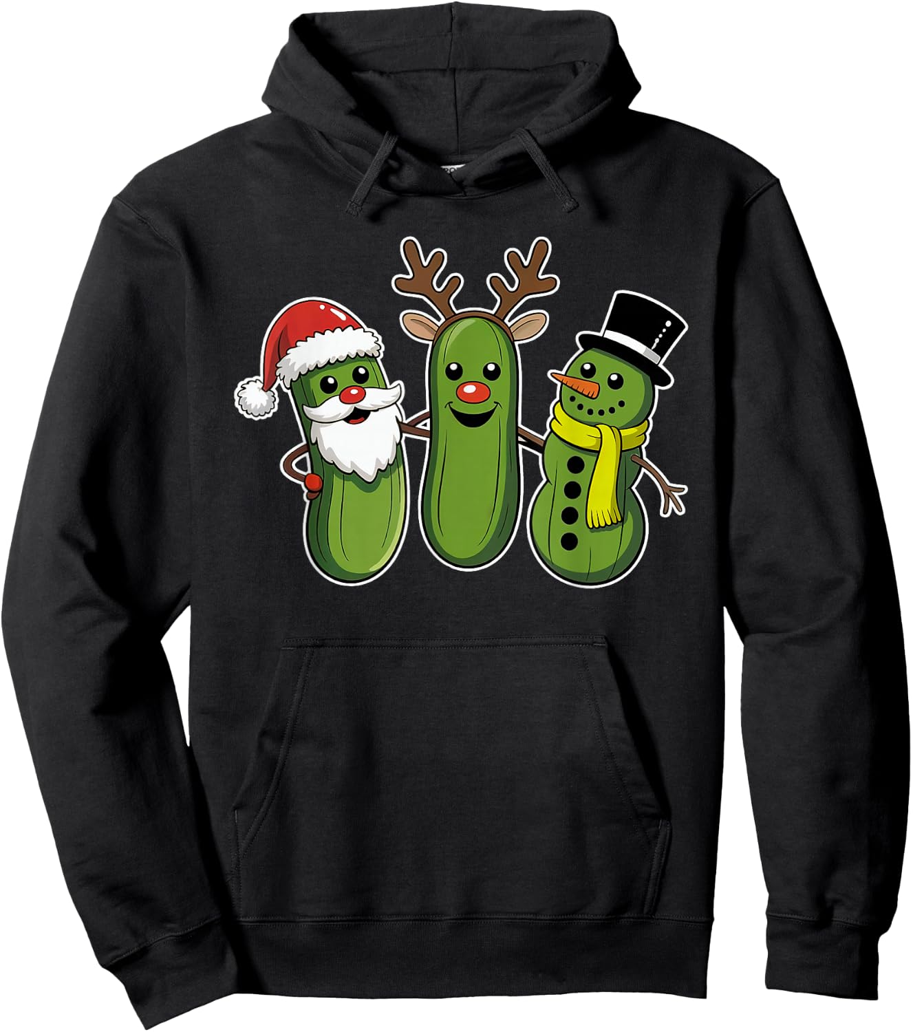Pickle Christmas Funny Xmas Pickle Lover Men Women Kids Hoodie - Hoodie | Black