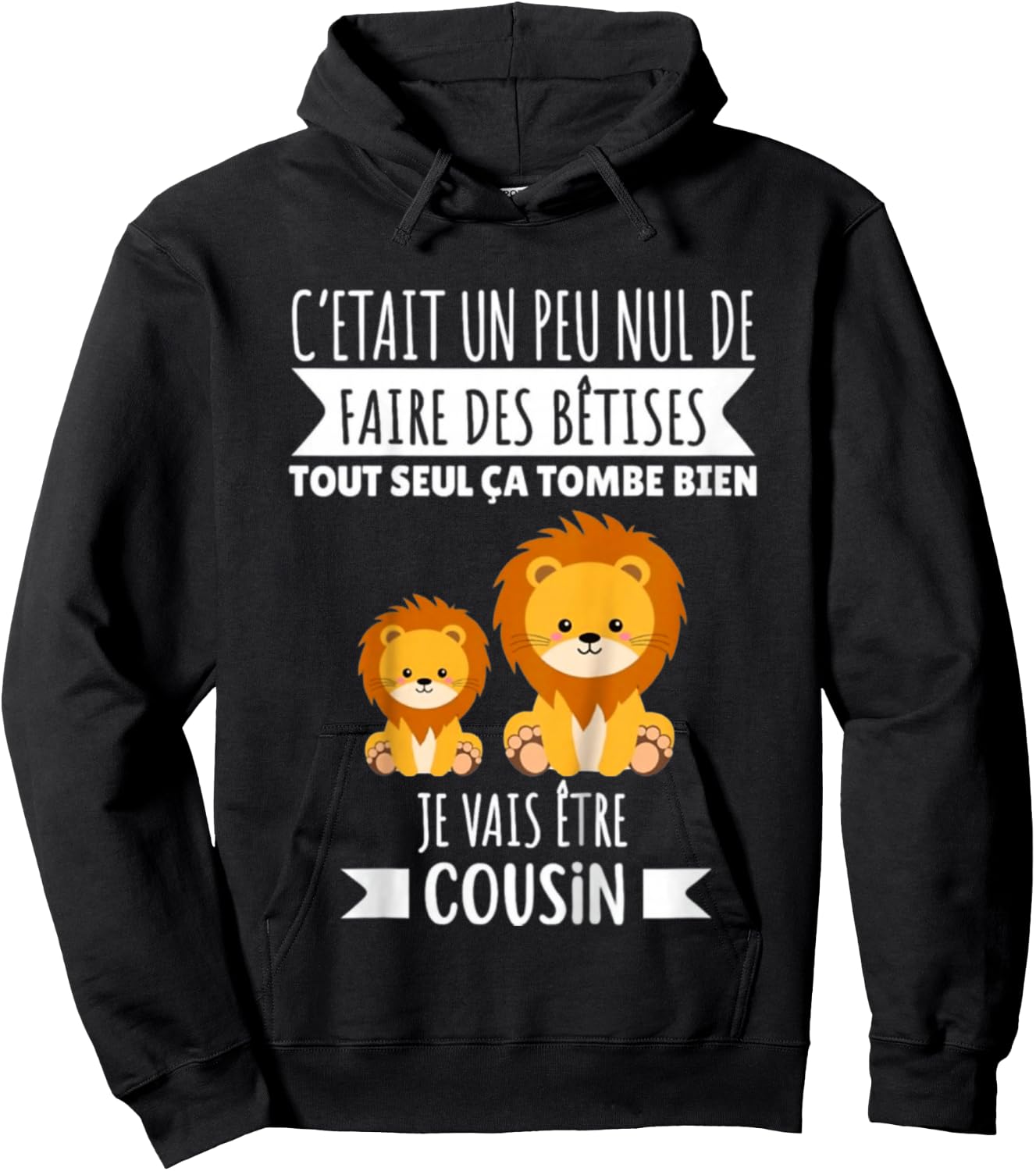 Child Future Cousin Announcement Pregnancy Je Vais Etre Cousin 2025 , Black, 2 Hoodie - Hoodie | Black