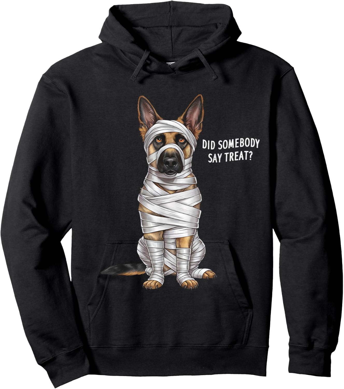 German Shepherd Mummy Halloween Dog Hoodie - Hoodie | Black