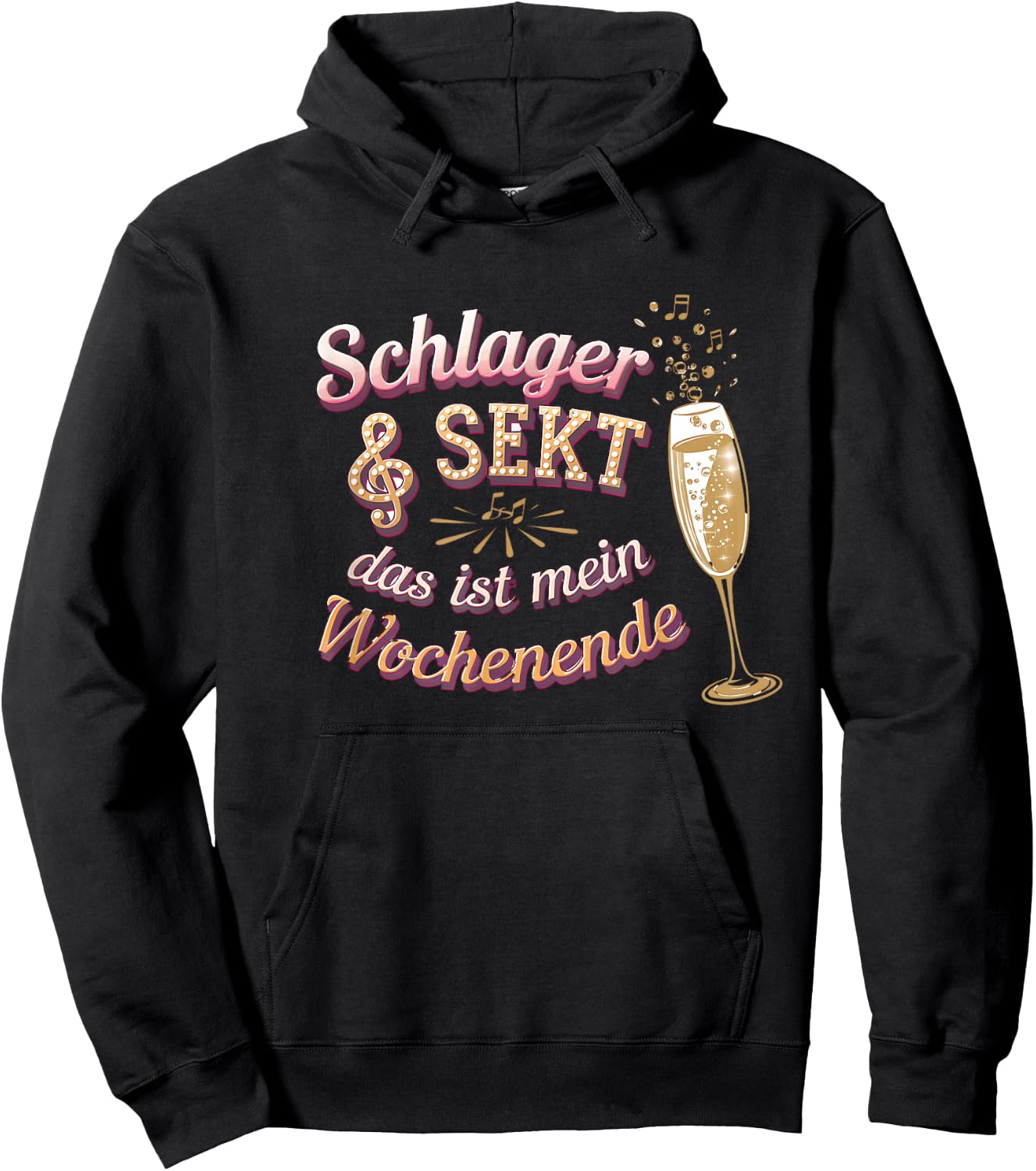 Schlager & Sekt Das Ist Mein Wochenende Hoodie - Hoodie | Black