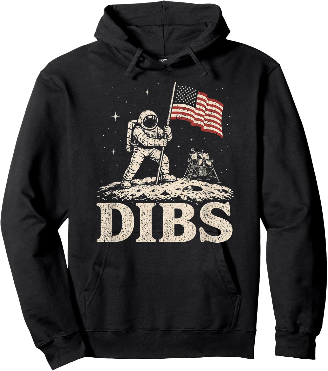 Moon Astronaut Dibs Artemis Lunar Mission Space Science Art Hoodie - Hoodie | Black