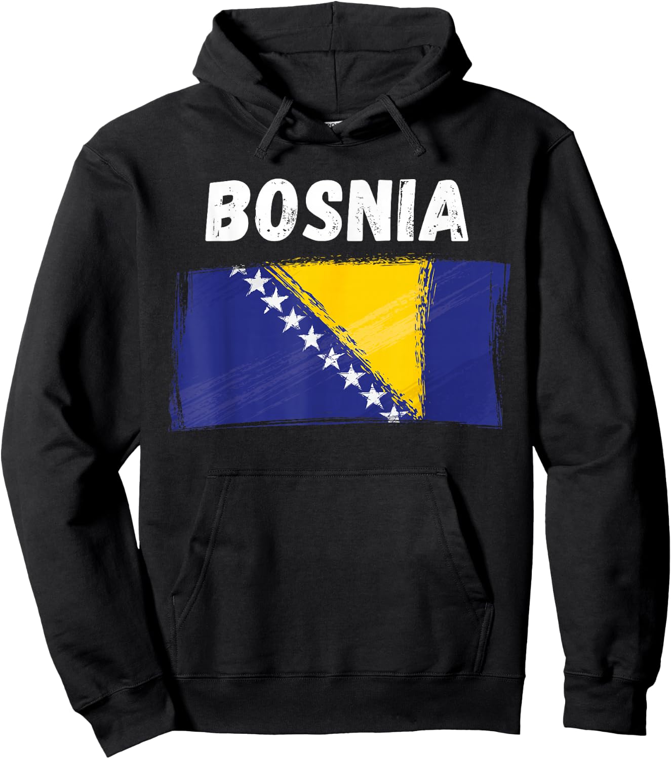Bosnien Flagge Urlaub Vintage Grunge Bosnische Flagge Hoodie - Hoodie | Black