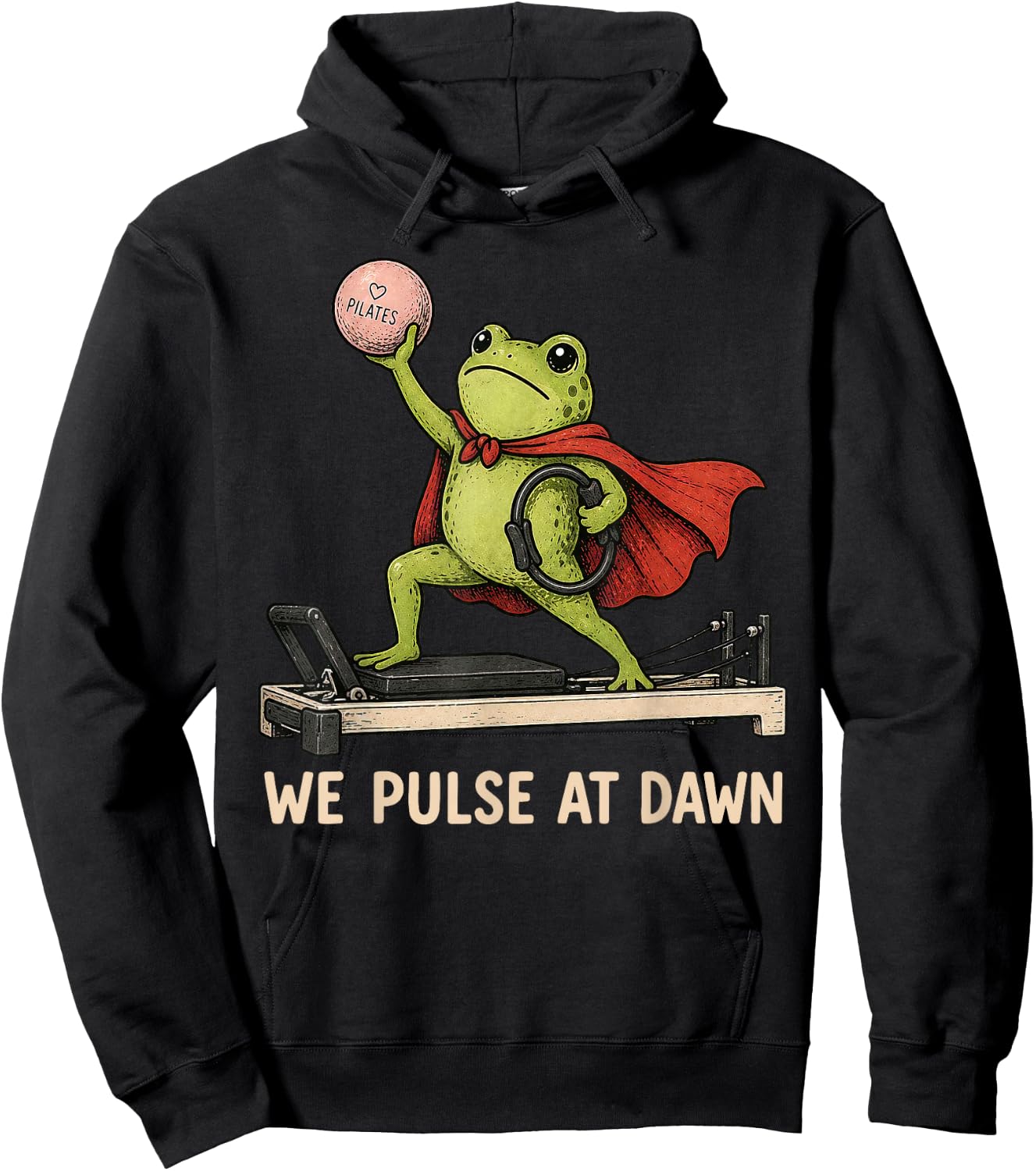 We Pulse At Dawn Frog Pilates Instructor Training Workout Hoodie - Hoodie | Black