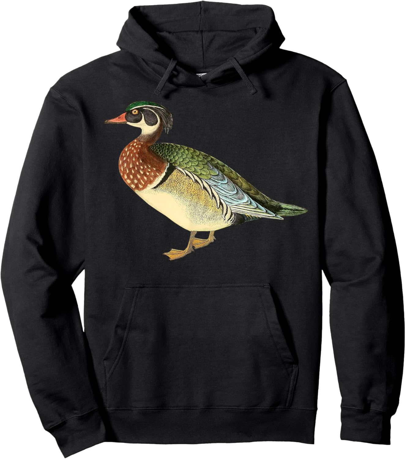 Duck Cute Wood Duck Vintage Duck Graphic Hoodie - Hoodie | Black
