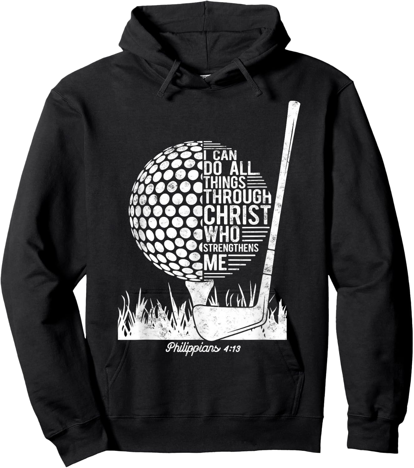Christian Golf Plyer I Can Do All Things Philippians 4 13 Hoodie - Hoodie | Black
