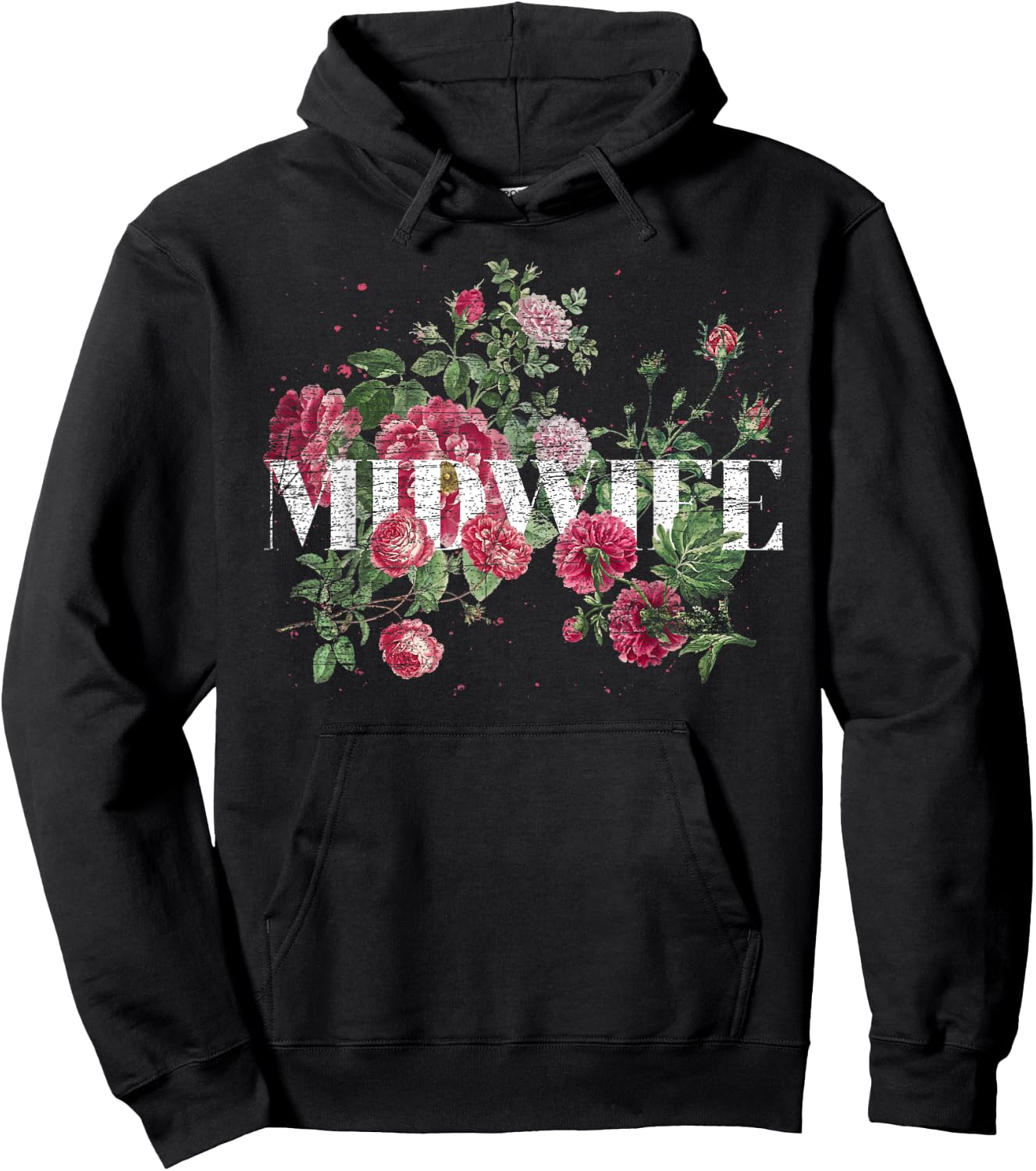Flowers Midwifery Doula Birthing Women Floral Midwife Hoodie - Hoodie | Black
