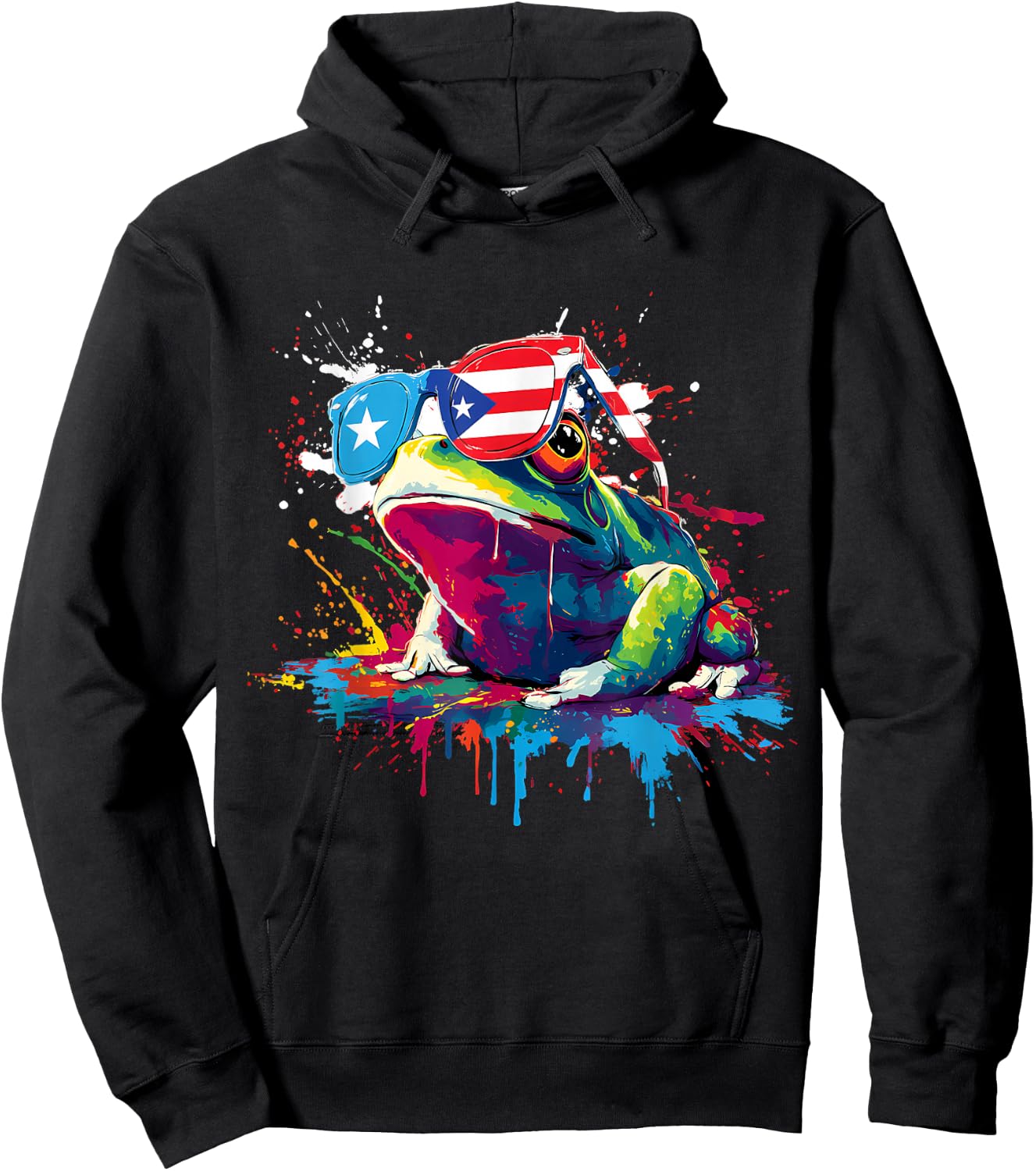 Coqui Frog Puerto Rico Flag Puerto Rican Taino Boricua Hoodie - Hoodie | Black
