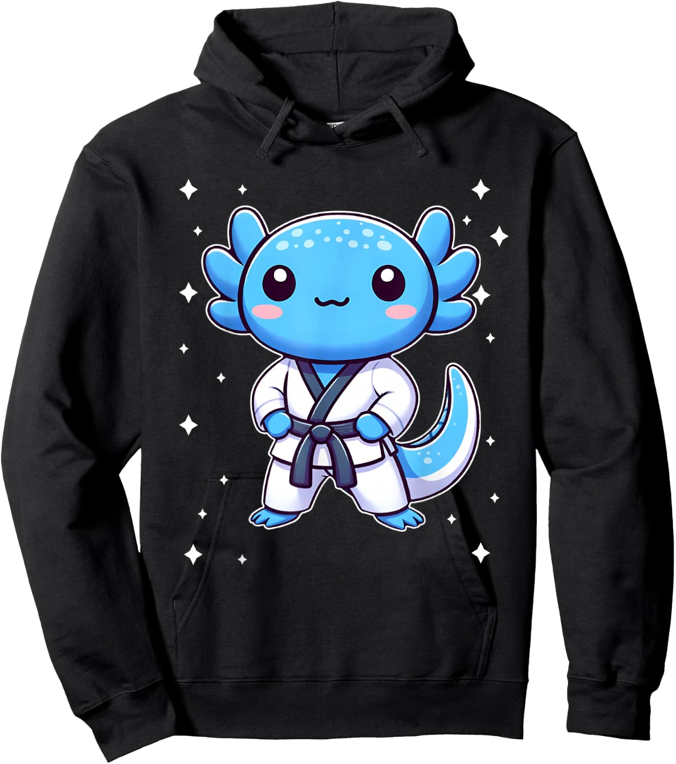Cute kawaii karate axolotl Martial Arts Hoodie - Hoodie | Black
