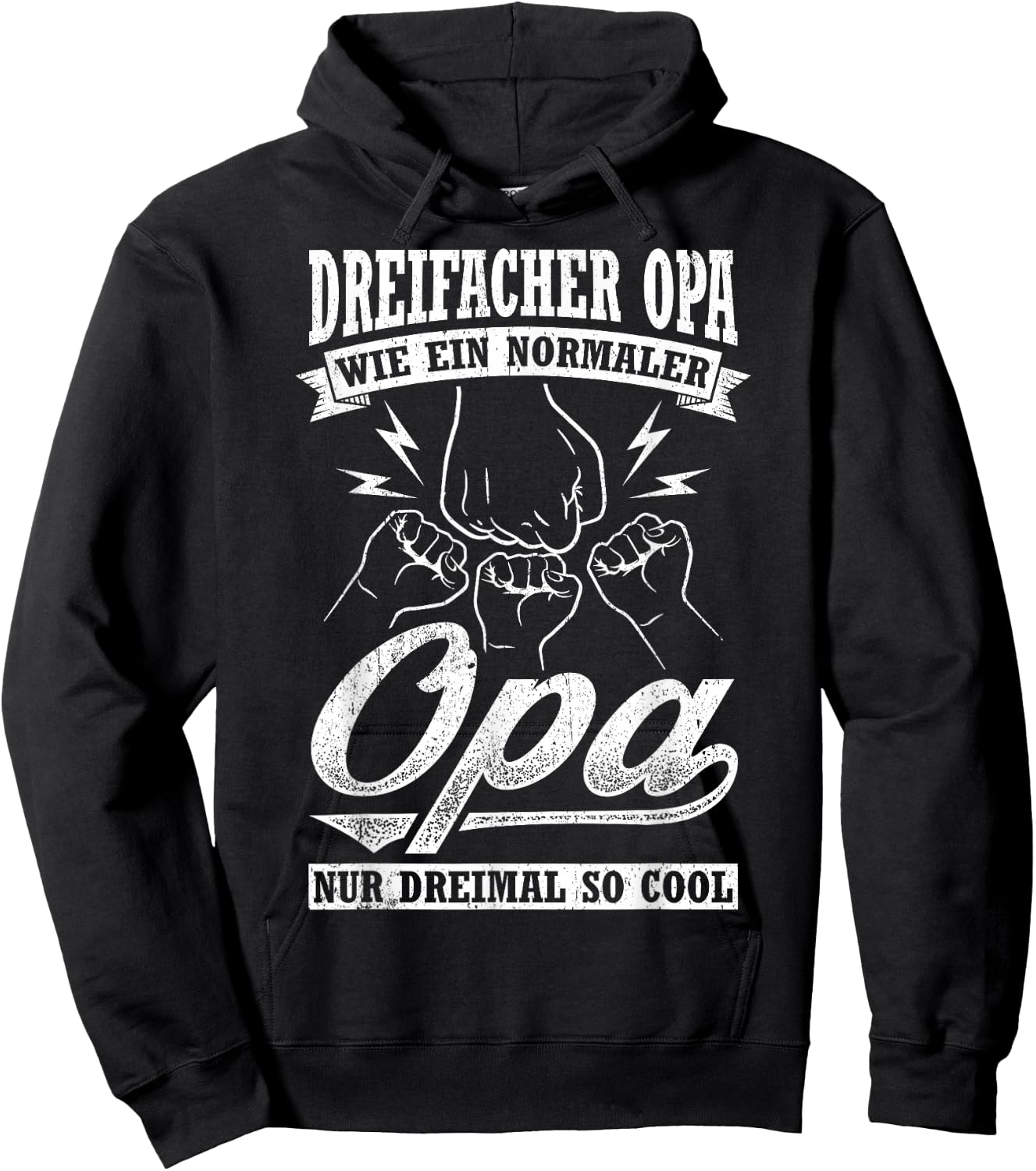 Drei Facher Opa Wie Ein Normaler Opa Nur Dreimal So Cool Hoodie - Hoodie | Black