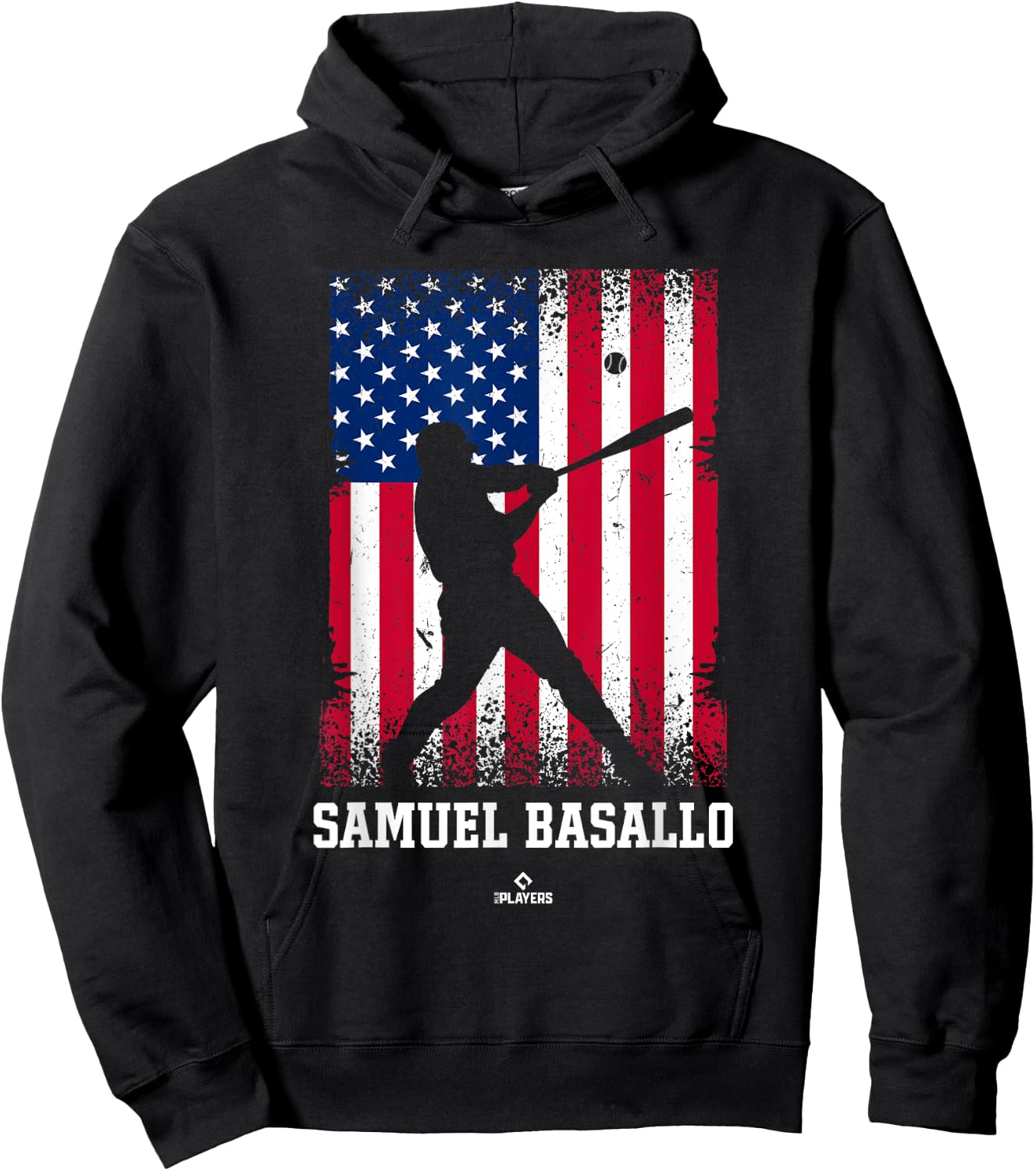 American Flag Swing Samuel Basallo Prospect Baseball Fan Hoodie - Hoodie | Black