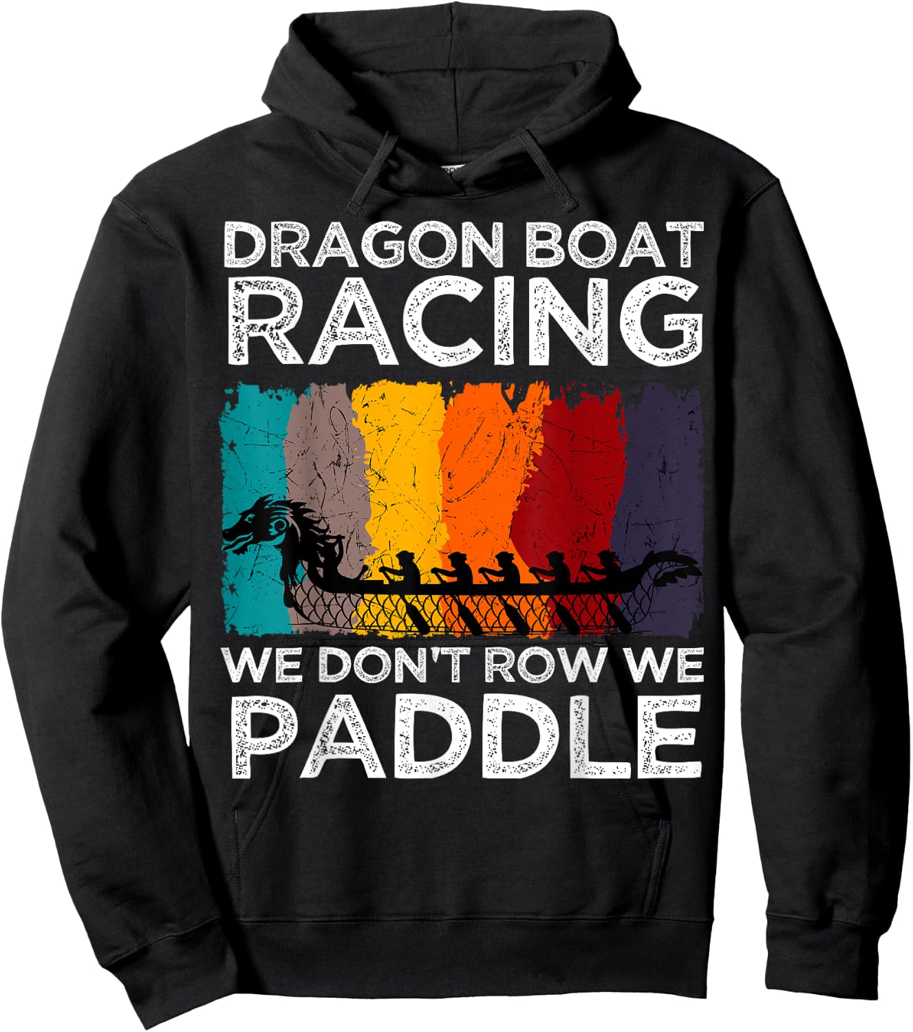 Dragon Boat Racing Paddler Steersperson Crew Athlete Sport Hoodie - Hoodie | Black