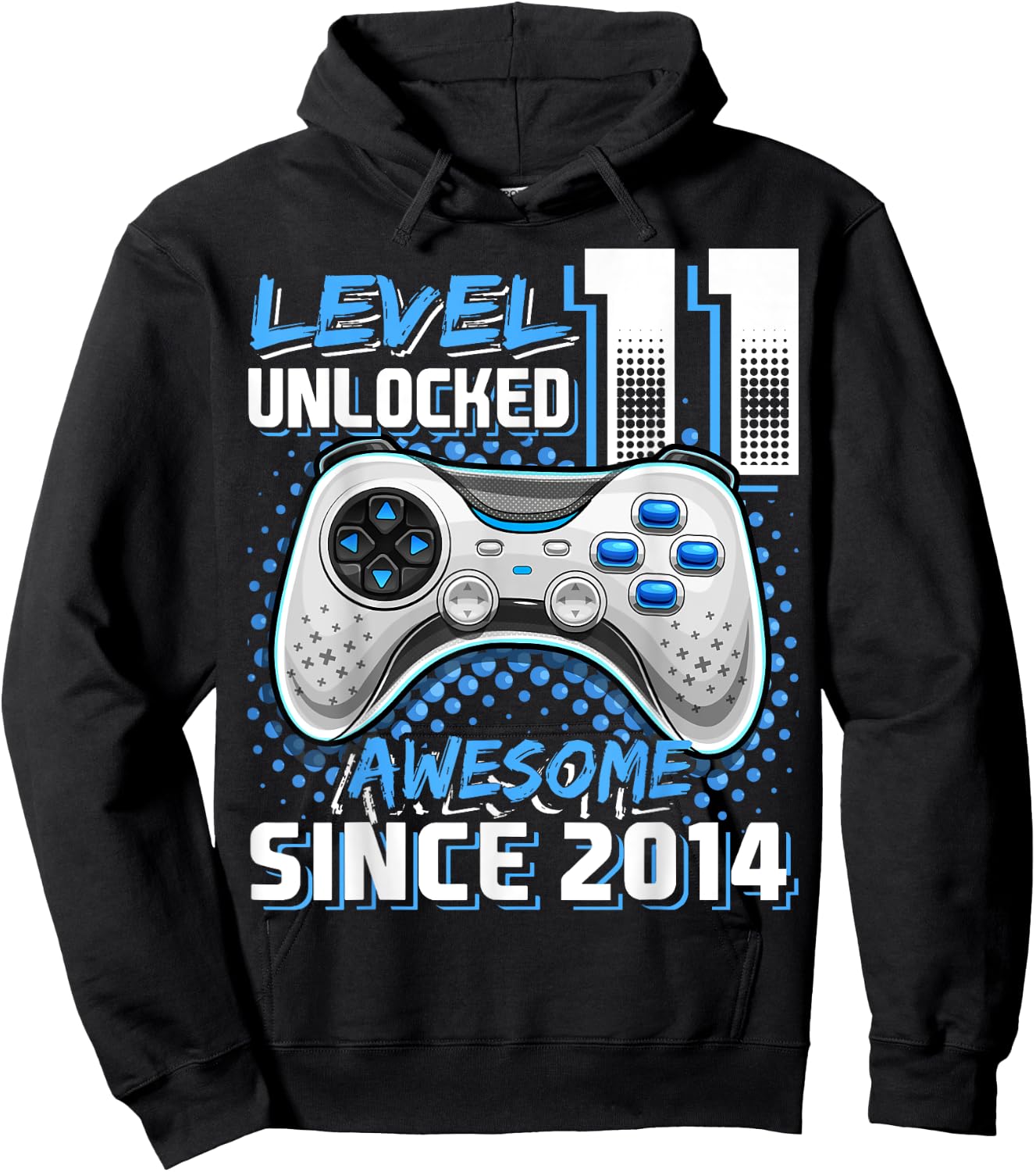 11th Birthday Boy Level 11 Gamer 11 Year Video Game Party Hoodie - Hoodie | Black