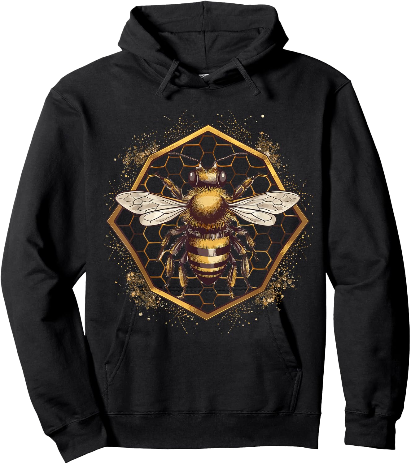 Beekeeper Honey Bees, Bumblebee Honeycomb Beekeeping Hoodie - Hoodie | Black