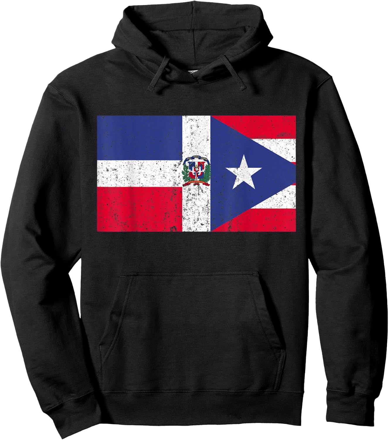 Puerto Rican And Dominican Shirt Pride Heritage Flag Hoodie - Hoodie | Black