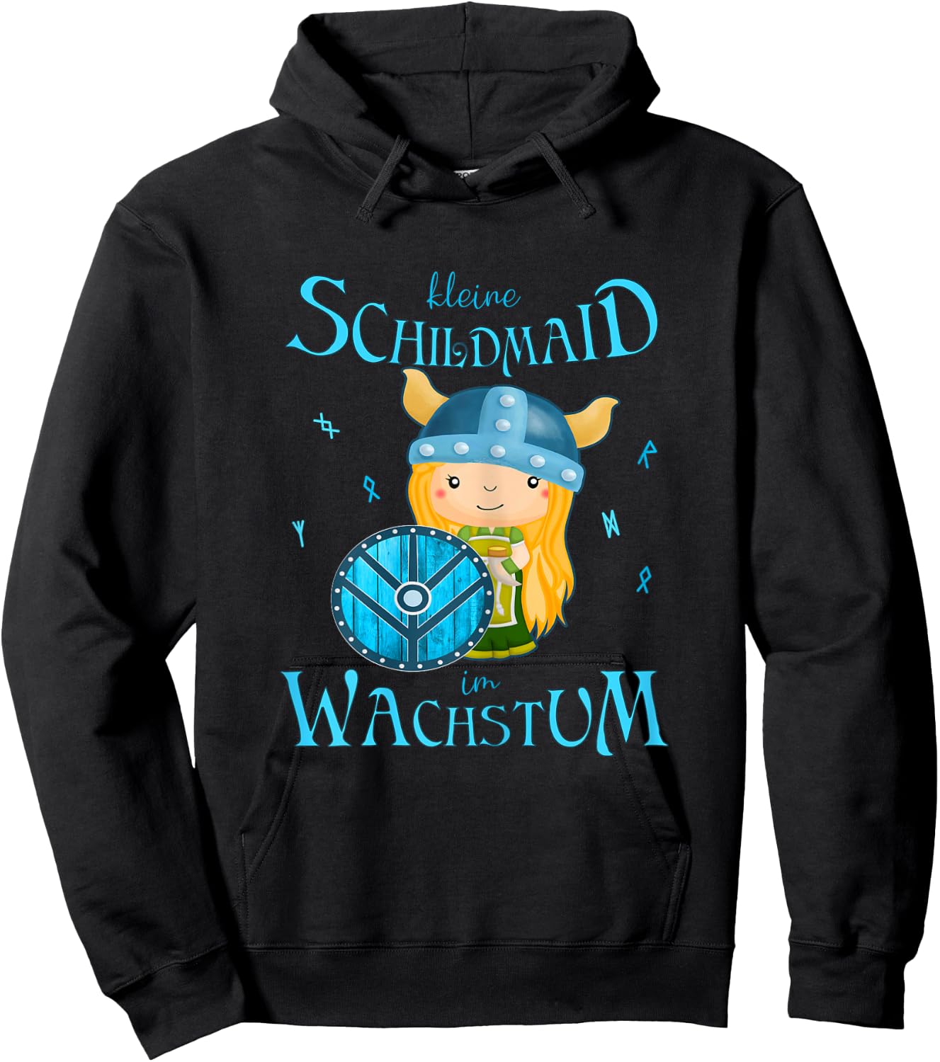 Kleine Schildmaid im Wachstum - Lagerthas Wikinger Mädchen Hoodie - Hoodie | Black