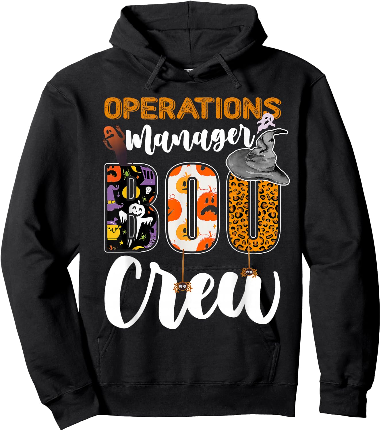 Operations Manager Boo Crew Halloween Matching Supervisor Hoodie - Hoodie | Black