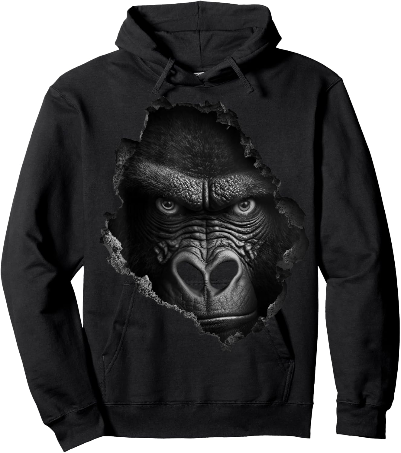 @n!mal Gorilla Gesicht Wand Tier Druck Kunst Tierliebhaber Gorilla Damen & Herren Schwarz Klein EU 38-40 Hoodie - Hoodie | Black