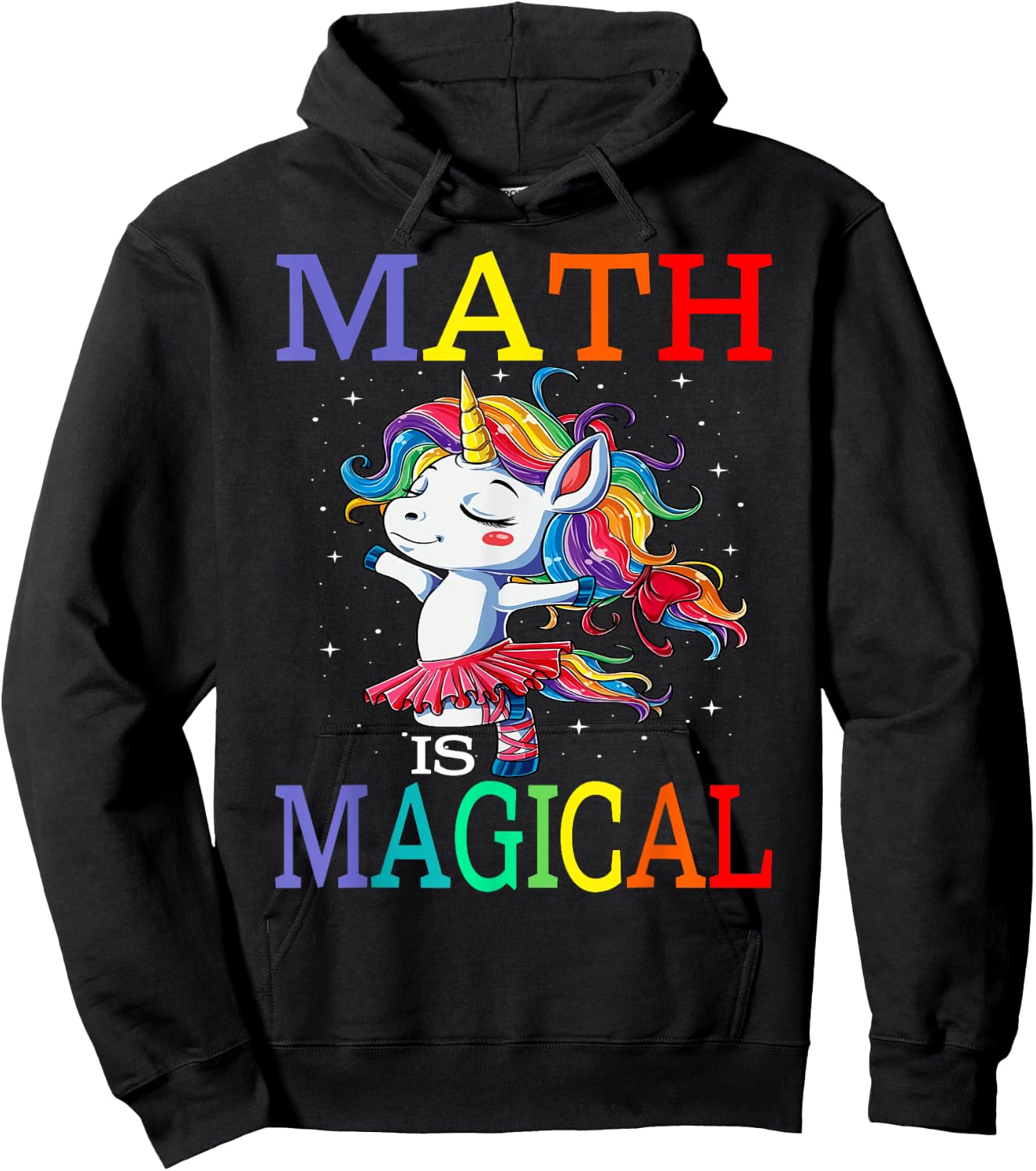 Math Is Magical Unicorn Back To School Hoodie - Hoodie | Black