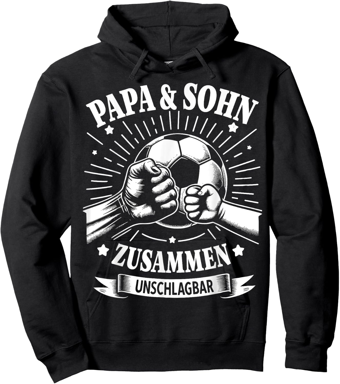 Papa und Sohn Fußball Fussball Spielen Ball Vater Vatertag Hoodie - Hoodie | Black