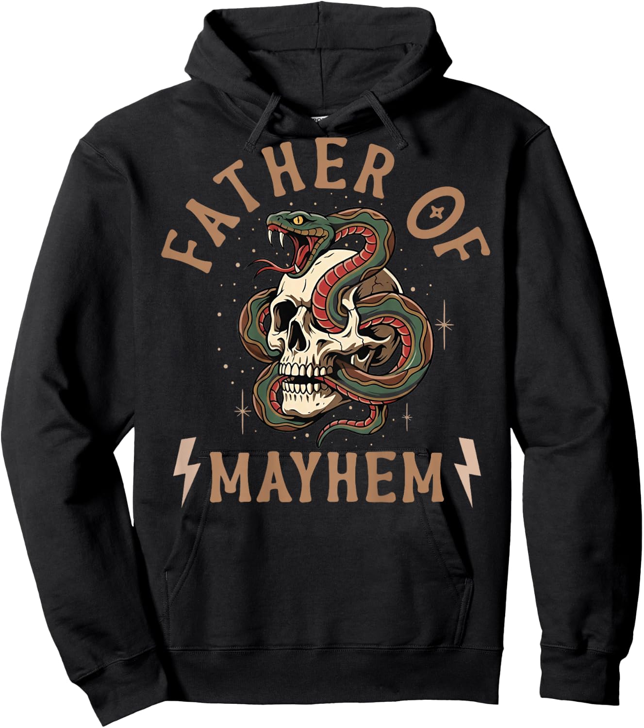 Father of Mayhem Snake Coiled Around Skull (on Back) Hoodie - Hoodie | Black