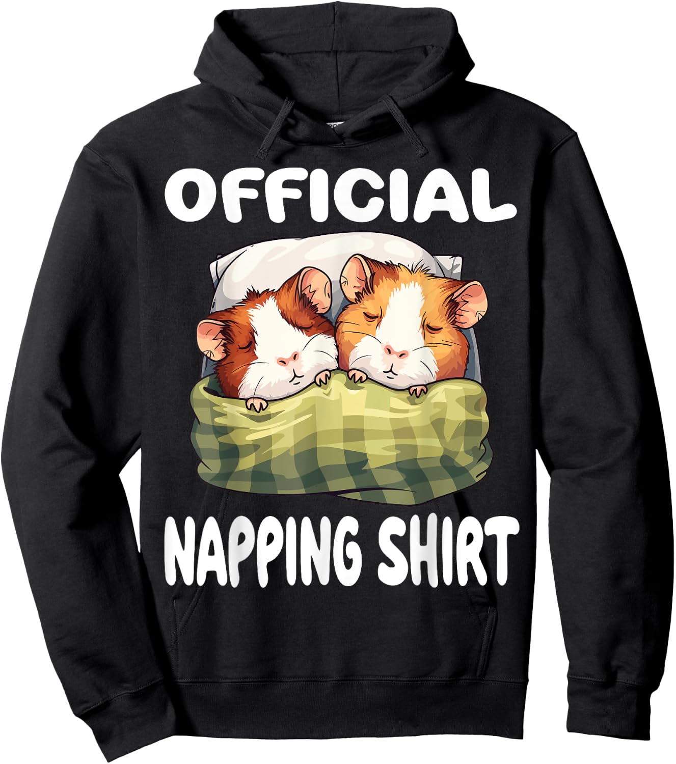 Guinea Pig Official Napping shirt Pajamas Nightgown Hoodie - Hoodie | Black