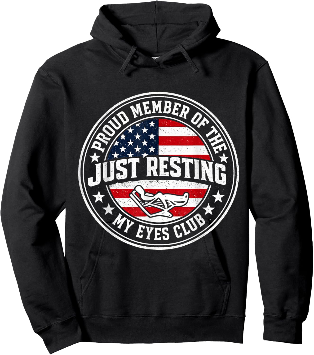 Just Resting My Eyes Club Funny Vintage Relaxation Hoodie - Hoodie | Black