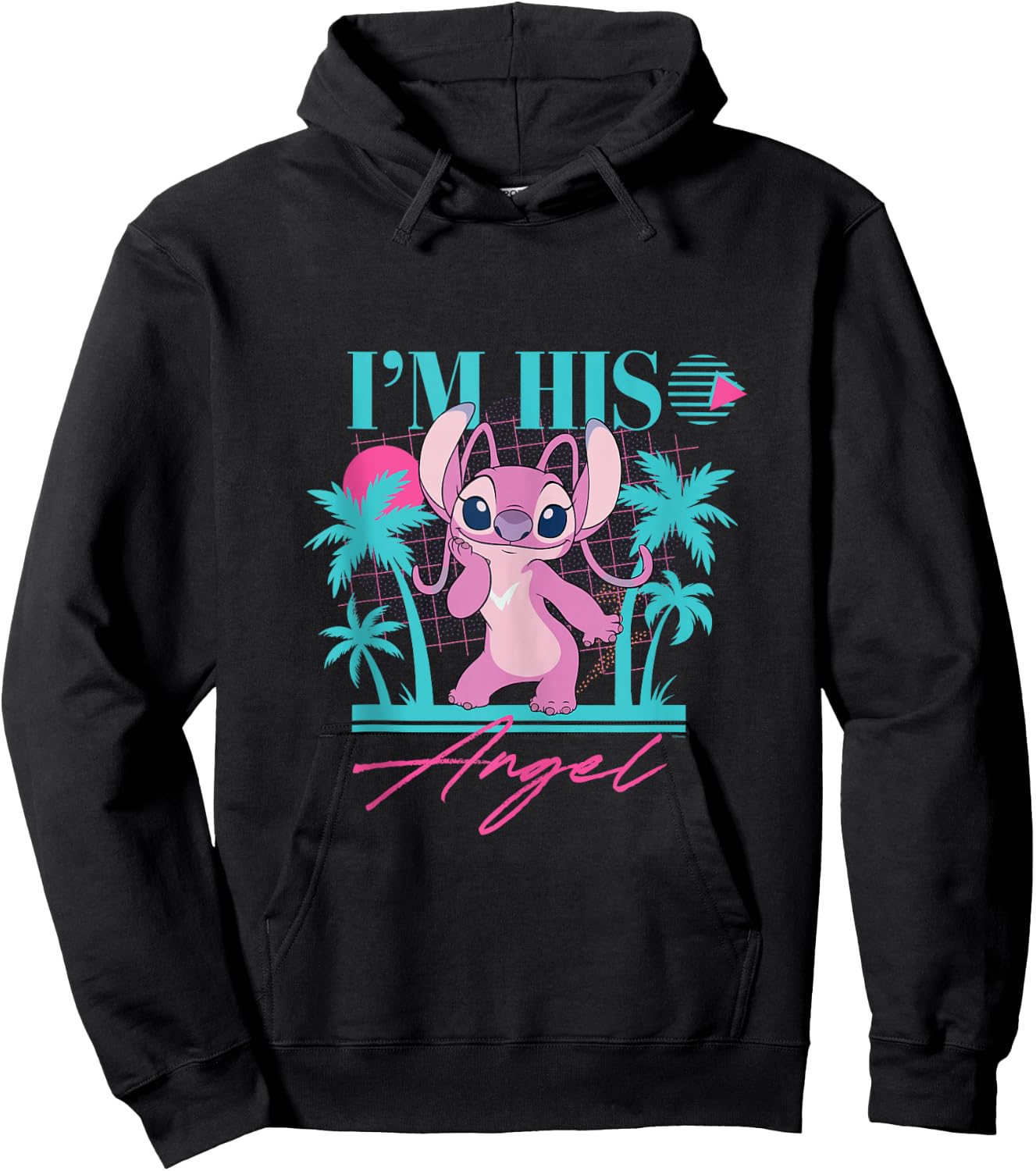 Disney Stitch Retro ’90s Couples Matching I’m His Angel Hoodie - Hoodie | Black