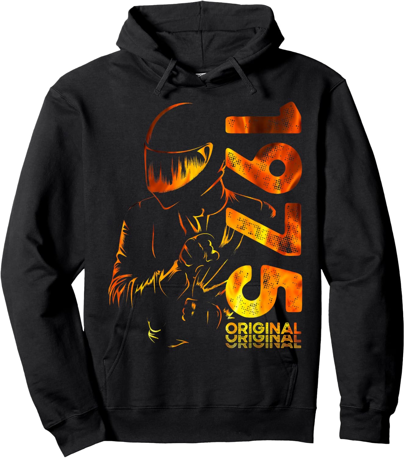 50th Birthday Man Motorcycle Biker Biker 1975 , Black, S Hoodie - Hoodie | Black