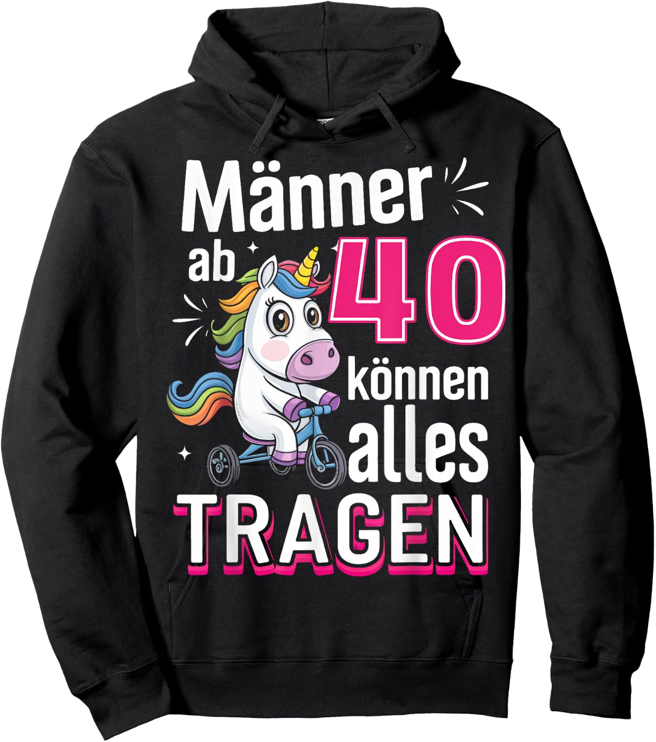 40th Birthday Man Men from 40 Years Saying Funny , black Hoodie - Hoodie | Black